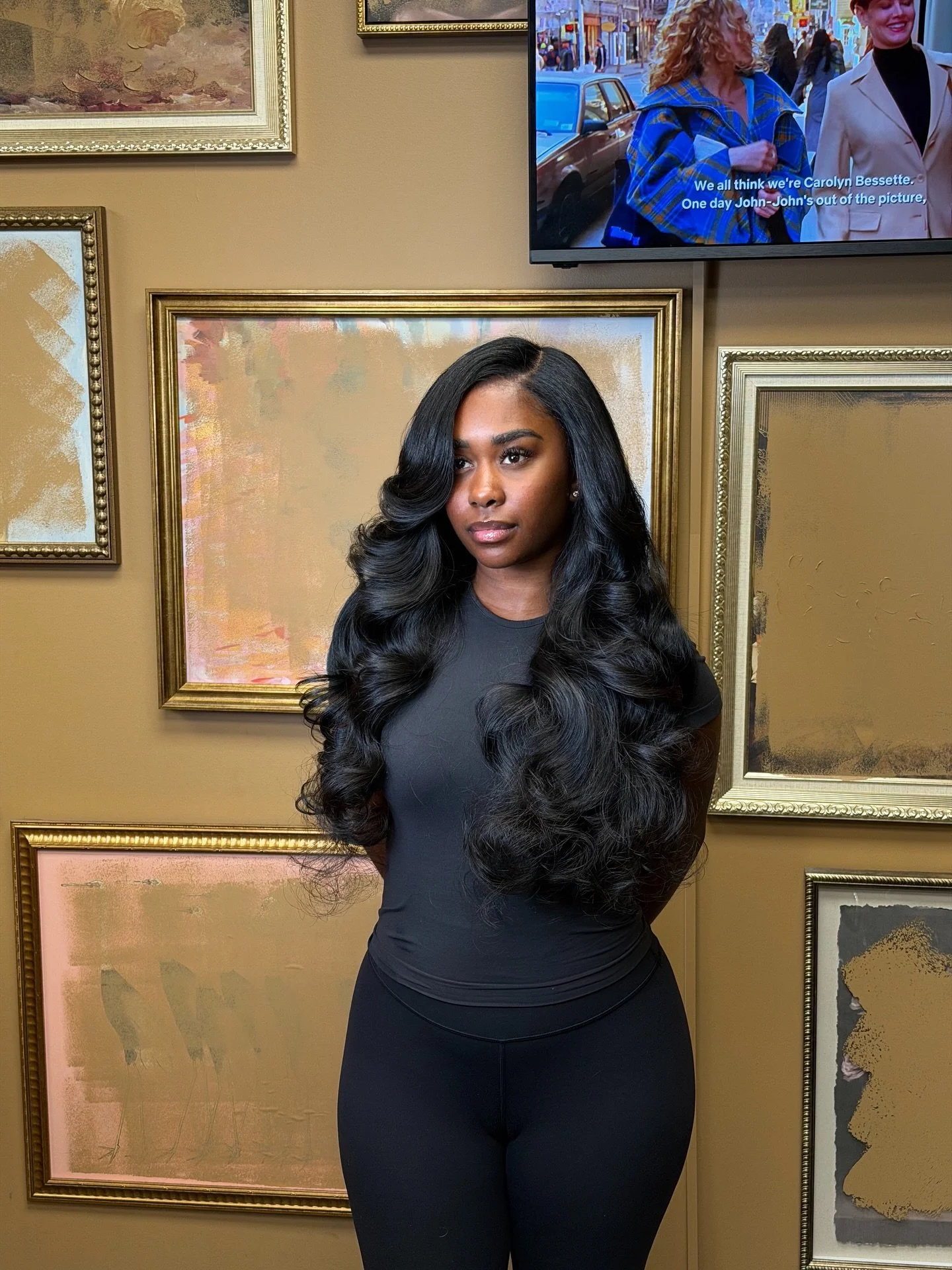 Side parts with voluminous curls☁️💕🤌🏽.