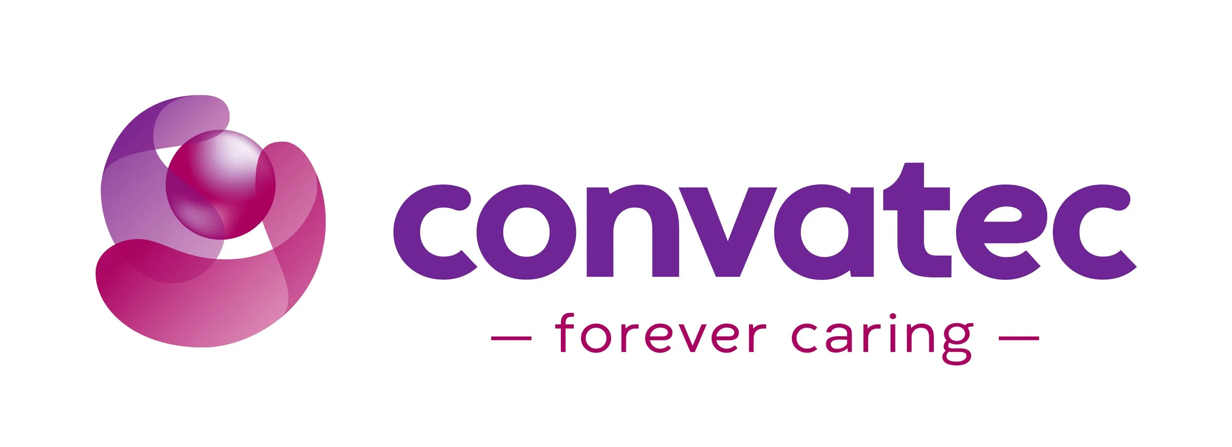 Convatec- forever caring- logo in pinks and purples