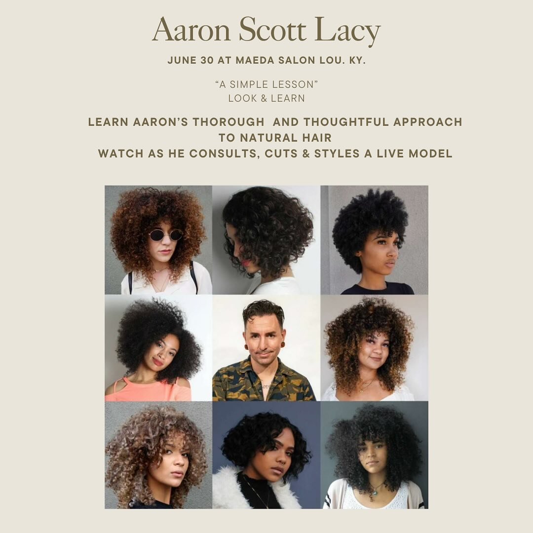 📣ATTENTION STYLISTS 📣
&bull;
&bull;
Join us June 30 here at Maeda for &ldquo;A Simple Lesson&rdquo;
With curl guru @aaronscottlacy 🖤
&bull;
&bull;
This three hour look &amp; learn will cover Aaron&rsquo;s consultation, curly cut &amp; style on a l