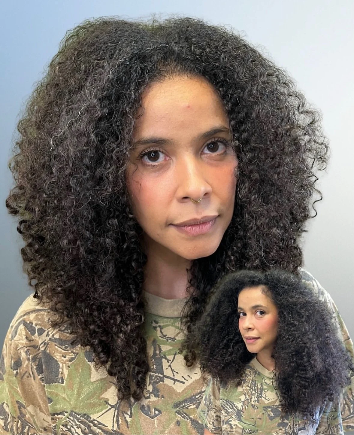 New shape, new vibe 😎
&bull;
&bull;
Exploring a new shape on these gorgeous locks. 〰️ Full Crown Treatment by yours truly: @handstyledhannah 🌱
&bull;
&bull;
📍Maeda Salon - Louisville Kentucky - Shelby Park - Curly hair organic Salon 🫶🏽