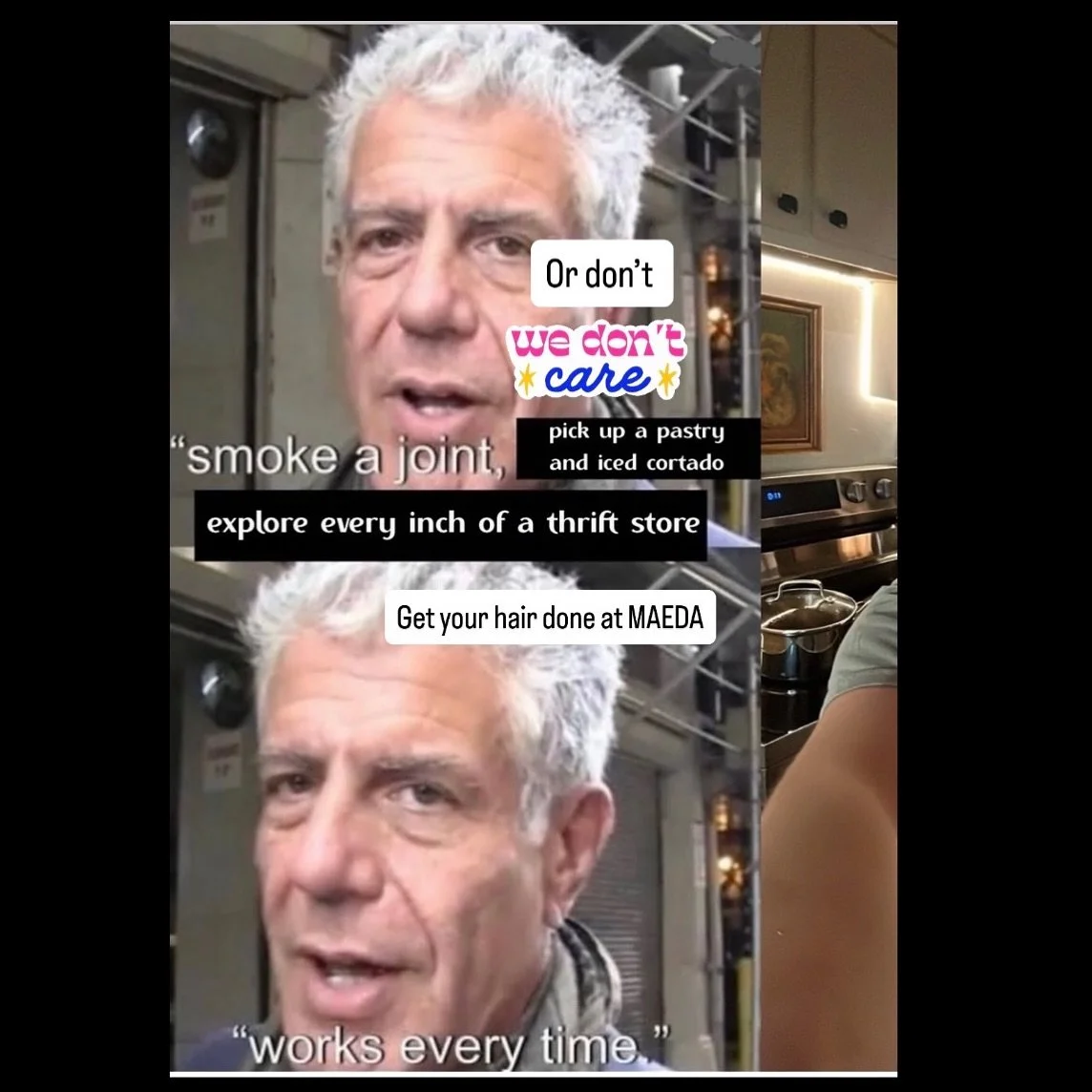 Braving the scaries of the world with the wisest words we have ever heard from our favorite duo @handstyledhannah + @anthonybourdain 🫰🏼
&bull;
&bull;
Our front door is 🤞🏽Operating 🤞🏽 &amp; @finersigns is hand painting our beloved jewels back on