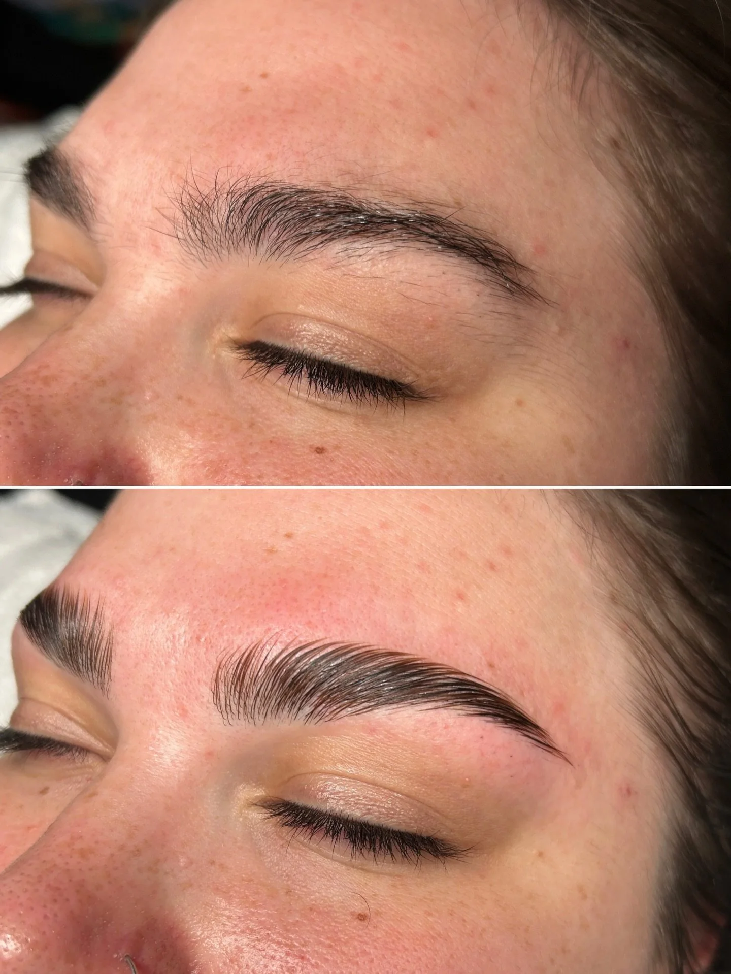 Freshly waxed + laminated brows ⚡️
&bull;
&bull;
Perfect brows to glare with, at anyone deserving 🫶🏽 Brow magic by: @thesparoomlouisville 🌱
&bull;
&bull;
Explore facial waxing + full body waxing + custom facials at our Organic, Genderless Salon an