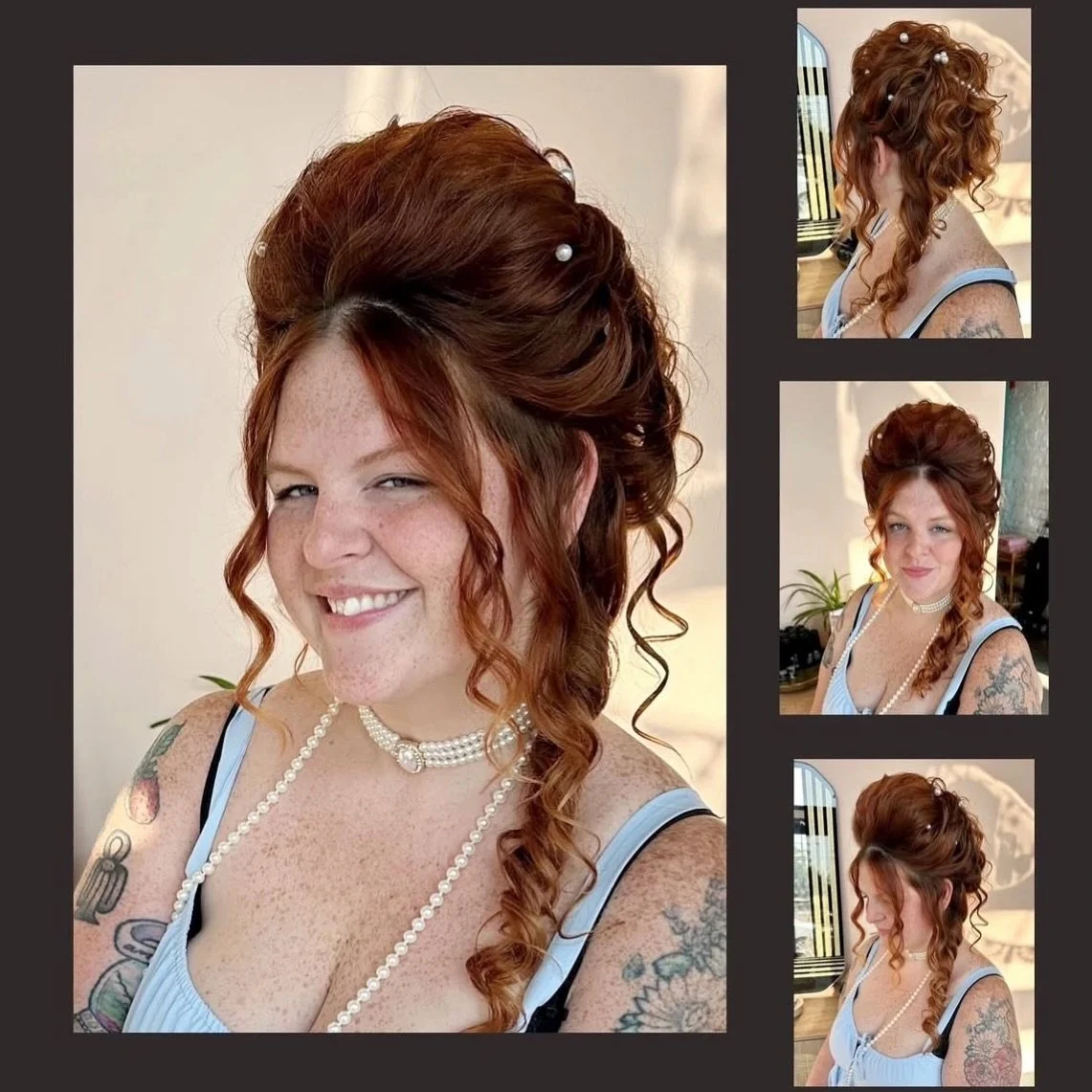 Anywhere you going 〰️ we got you! 🪩
&bull;
&bull;
Rococo inspired Bach hair for this cutie by: Magic hands @hair.hexen 🌱
&bull;
&bull;
Book a style or a classic blowout. You deserve it. 💋