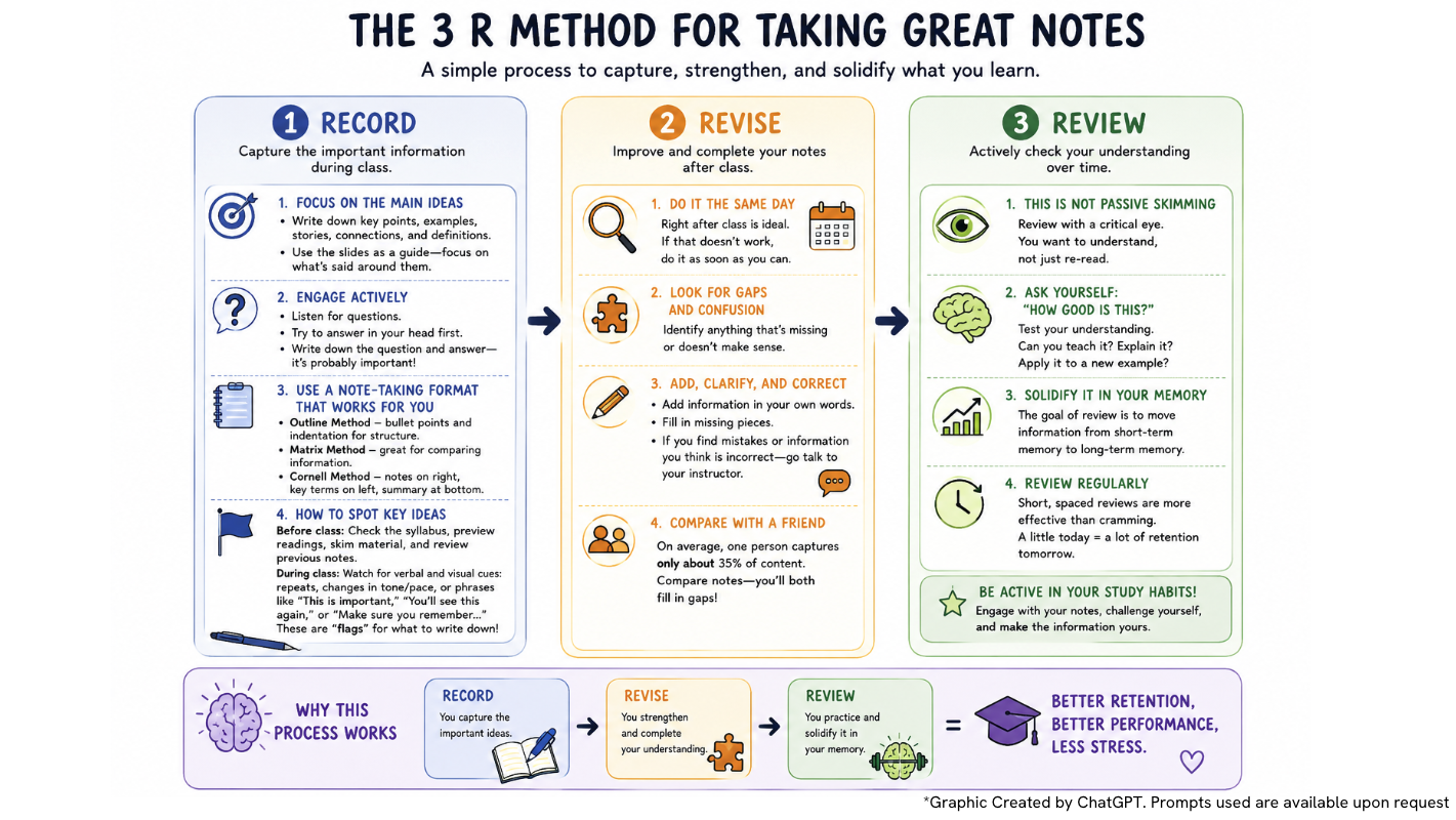 Notes That Help You Remember: The 3R Method