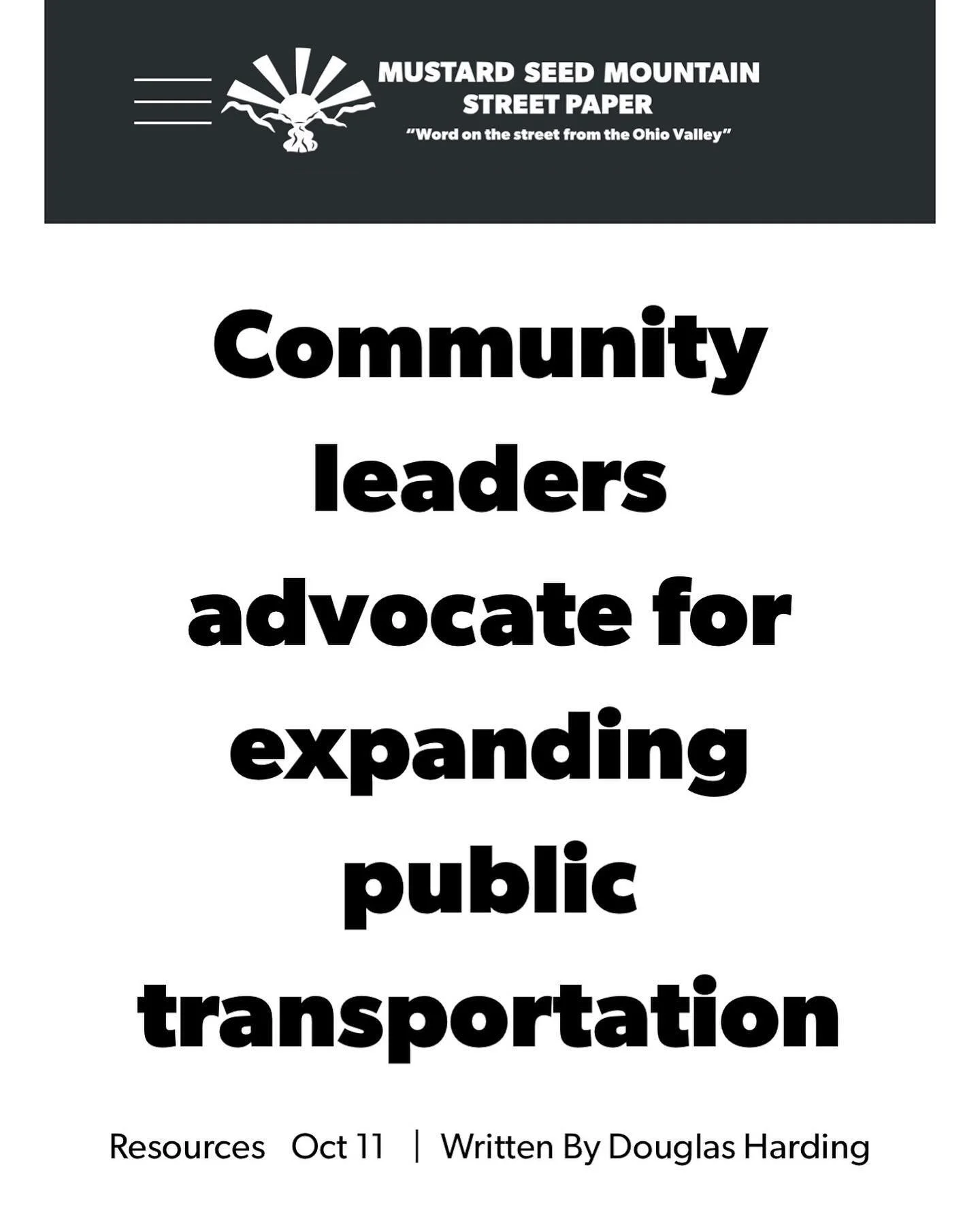 &ldquo;Everybody&rsquo;s always talking about this thing of &lsquo;fixing the homeless problem,&rsquo; but it is hard to even start to do that when we do not even have the transportation that we need&mdash;not just for them to get to jobs, but also t