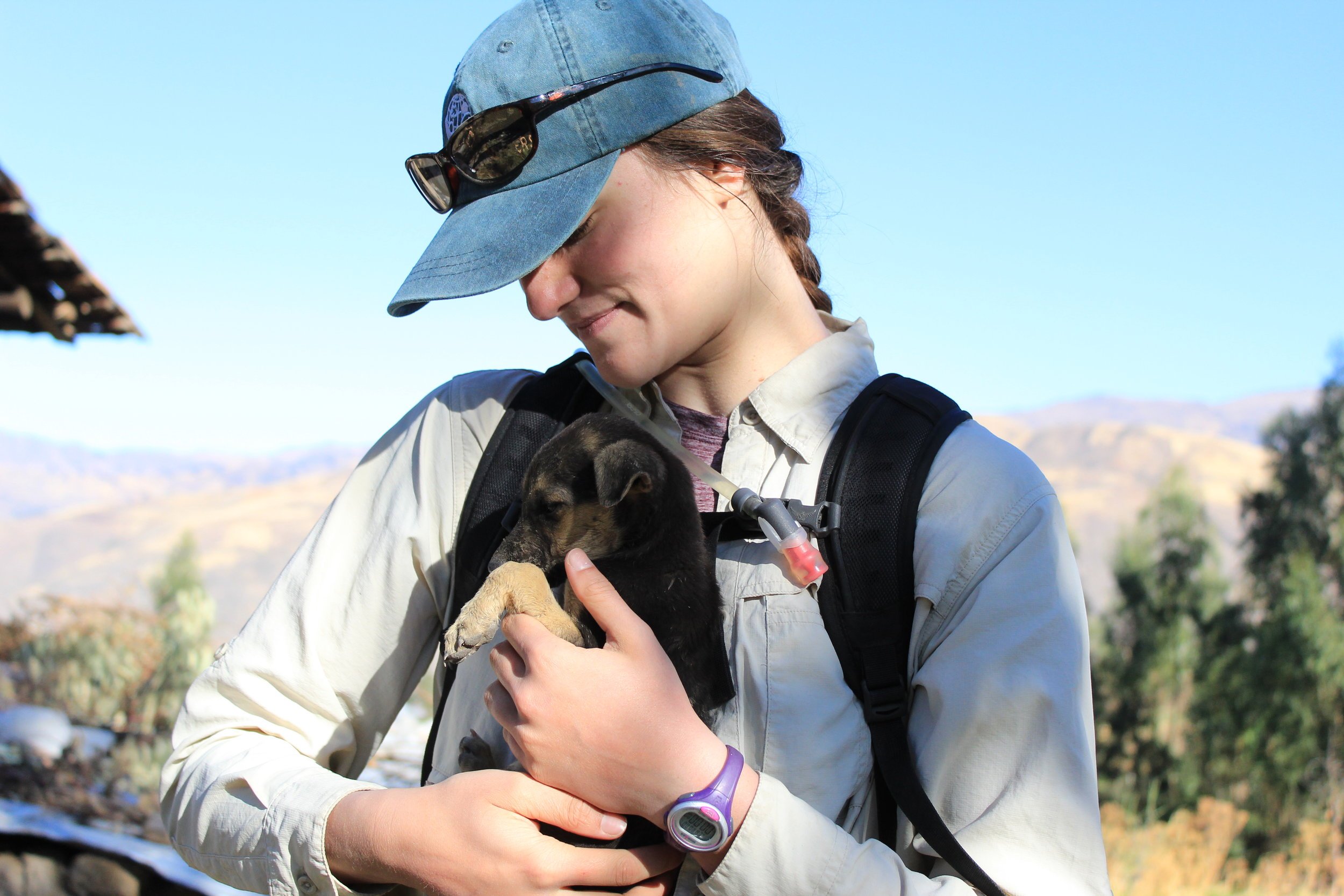  Claire with a puppy. 