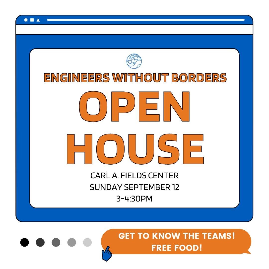 T-3 HOURS! Come by the Carl A. Fields Center and learn more about what each EWB team does!