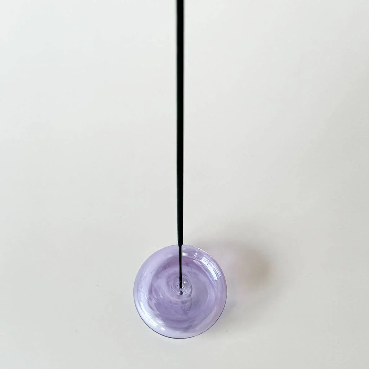 Dimple Hand Blown Glass Incense Holder-Lavender