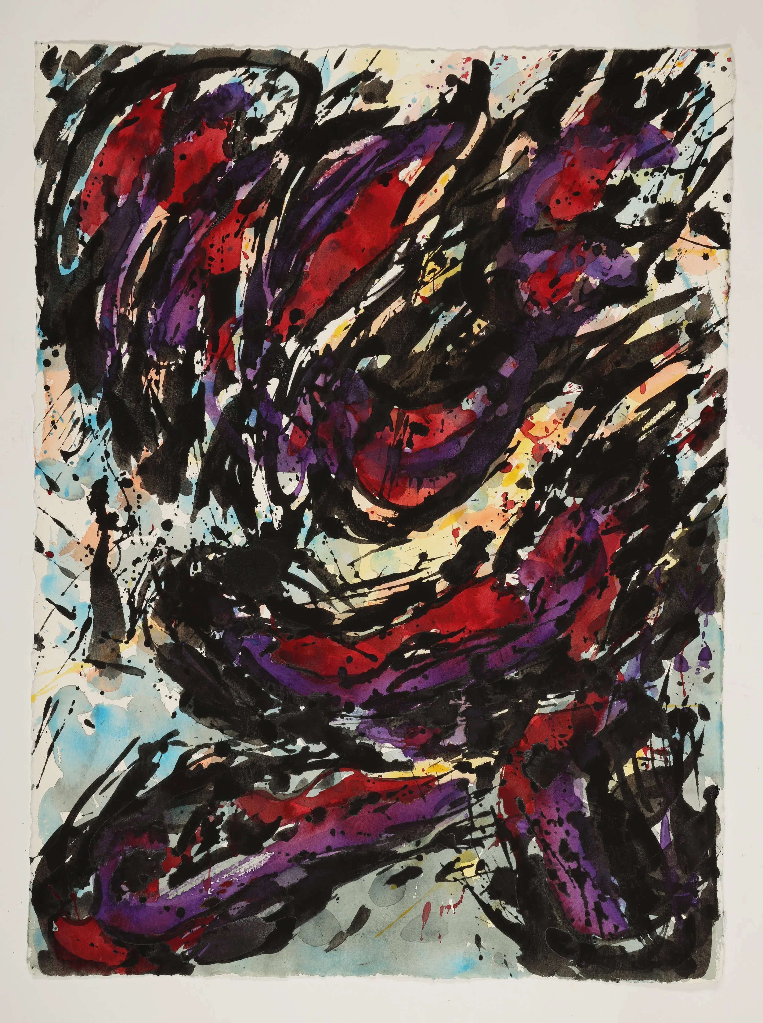 contemporary abstract expressionist watercolor painting