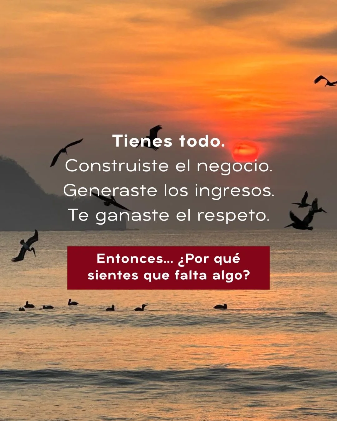🚨FALTAN POCOS D&Iacute;AS🚨 

El problema no es que no hayas logrado suficiente.

El problema es que ya lograste MUCHO... y no fue suficiente para llenarte.

Llegas a este a&ntilde;o con el &ldquo;check&rdquo; en todas las casillas del &eacute;xito 