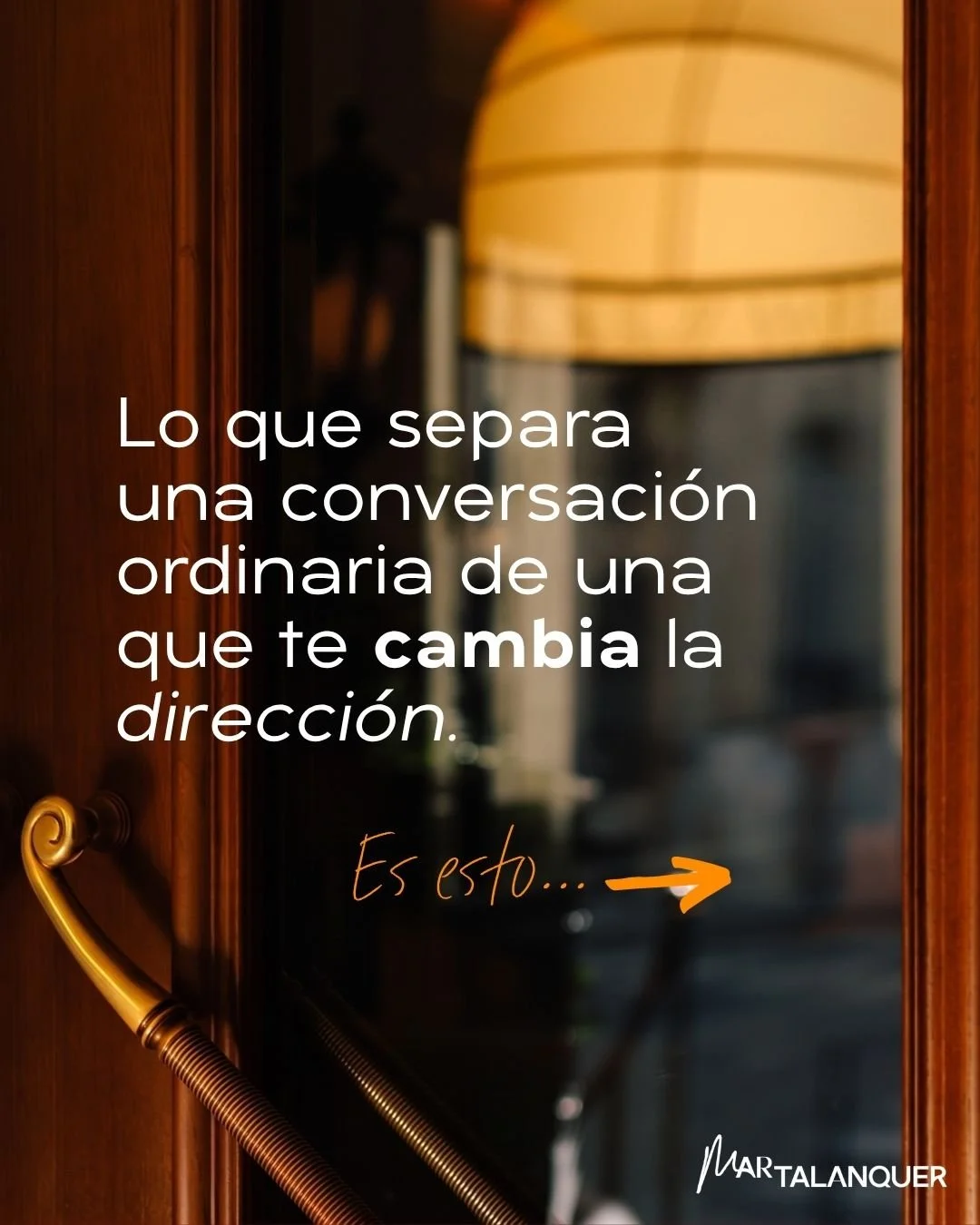 El tipo de conversaci&oacute;n que realmente te mueve no es frecuente.

Y cuando la encuentras, sabes exactamente cu&aacute;nto tiempo llevas sin tenerla.

Las mujeres que m&aacute;s han avanzado conmigo no son las que m&aacute;s trabajaron. Son las 