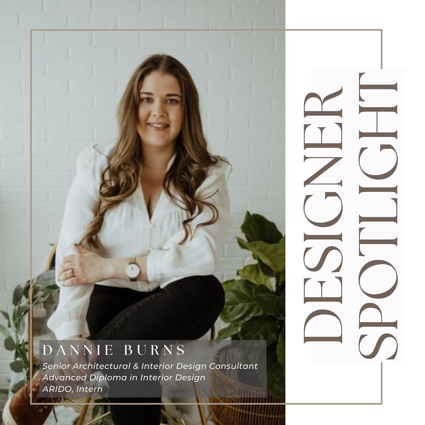 DESIGNER SPOTLIGHT! ✨Dannie is an interior and architectural designer with an advanced diploma in Interior Design, graduating with honors in 2015. After starting her career in the kitchen and bath industry, she joined Bailey Designs and has spent the