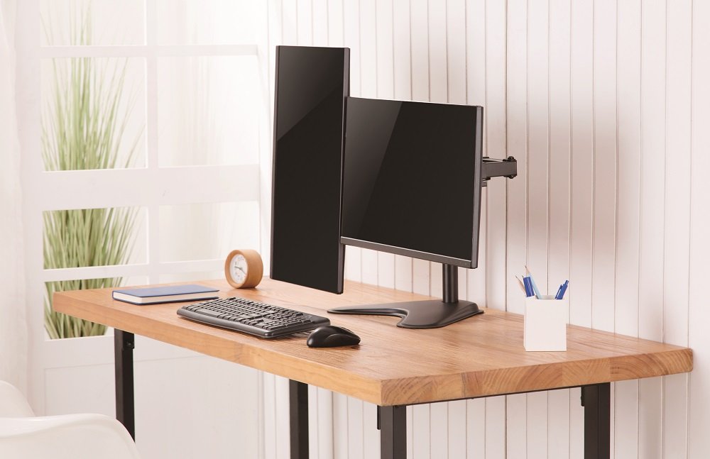 Amer Mounts 2EZSTAND - stand - articulating dual arms - for 2 monitors