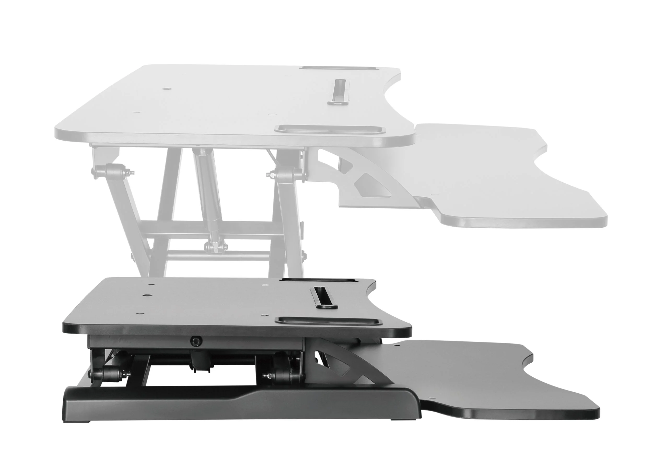 Desk Top Pneumatic Sit/Stand Riser and Keyboard Tray (37.4