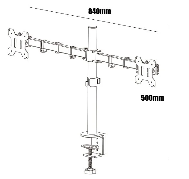 Supporto Doppio Monitor Amer Mounts AMR2C – Braccio Regolabile A Morsetto Per Scrivania, Per Schermi LCD/LED Da 15 A 24 Pollici, VESA 75/100, Con Gestione Cavi - 2