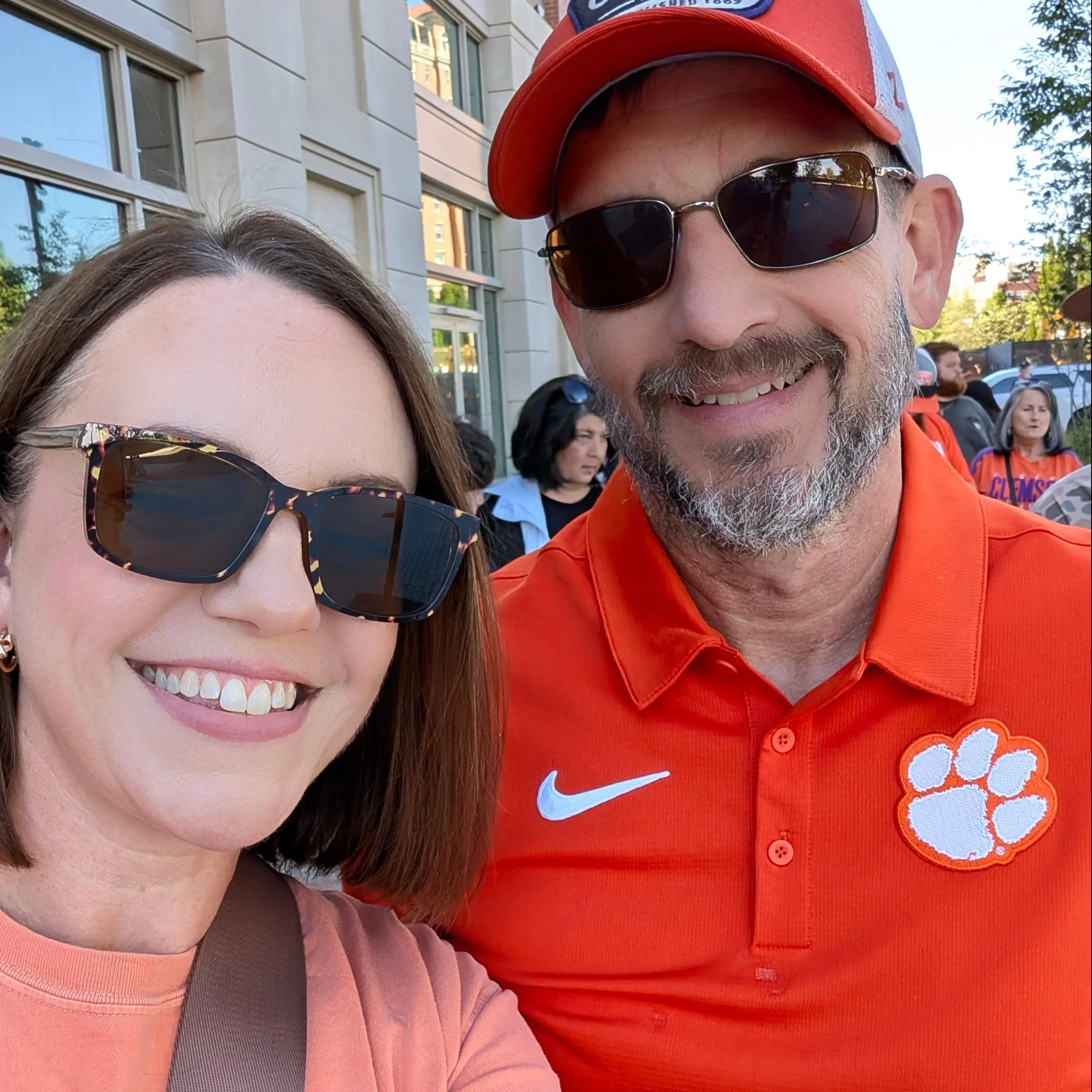 🎶Take me out to the ball game. (Scroll to the last pic 😂) Steven and I got to go enjoy our Clemson Tigers here in Spartanburg tonight. We debated not going because he's still on crutches and we didn't know how much he would have to walk. 

But we a