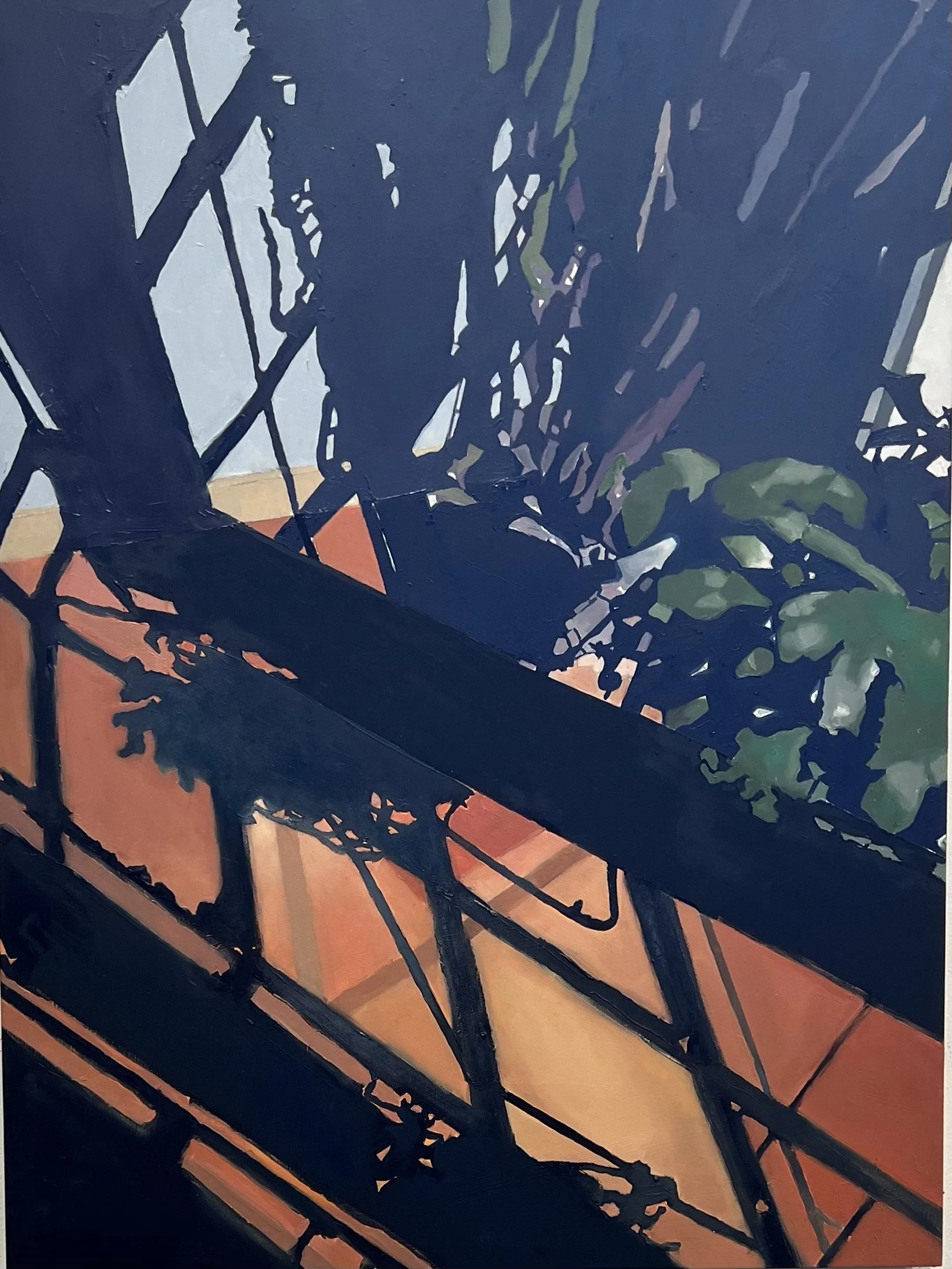 Moonlight Cast Shadows, 18" x 24", oil on canvas board