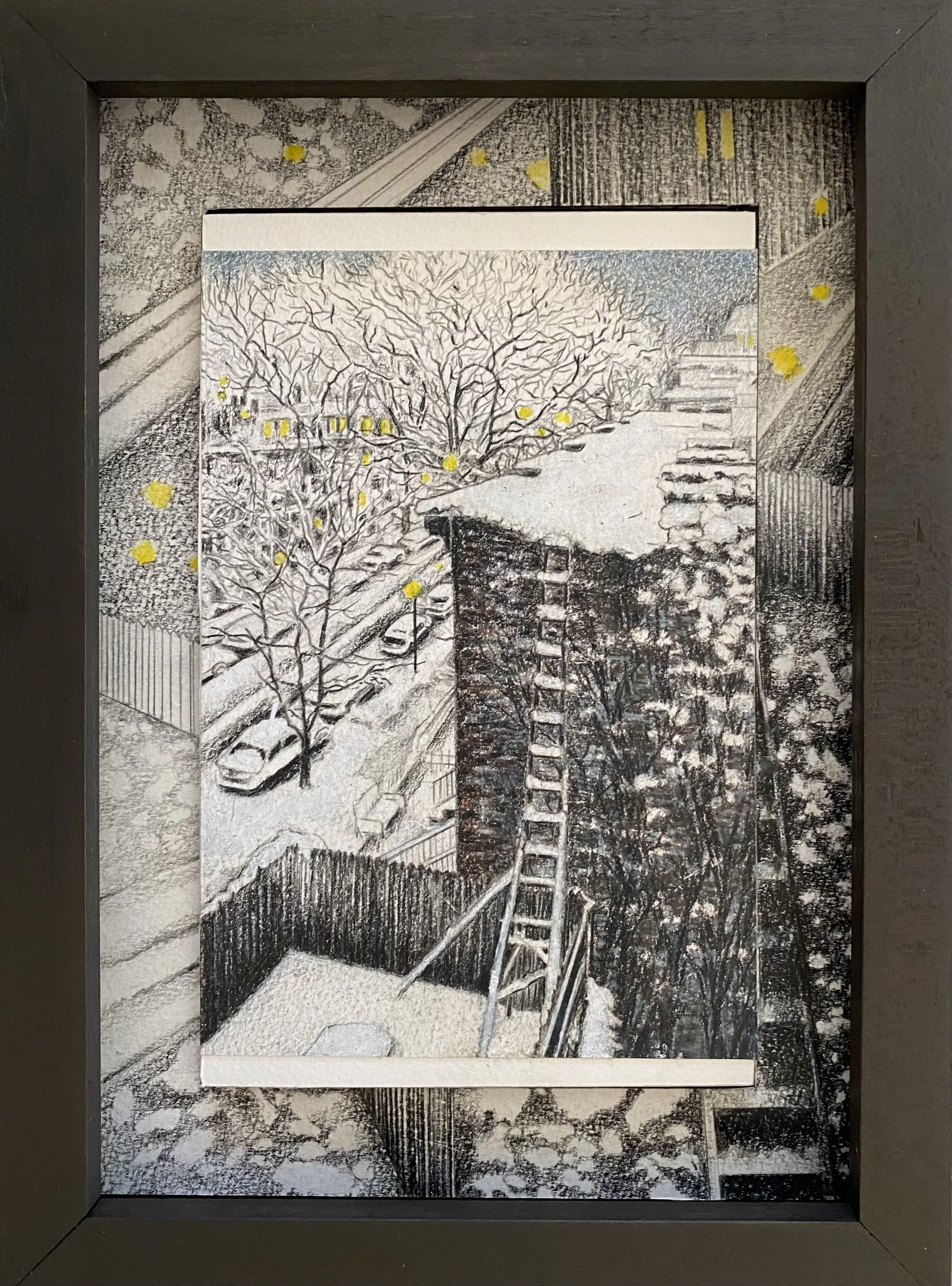 (Shadowbox Series) Brooklyn Backyard 7 1/2" x 10" (mixed media)