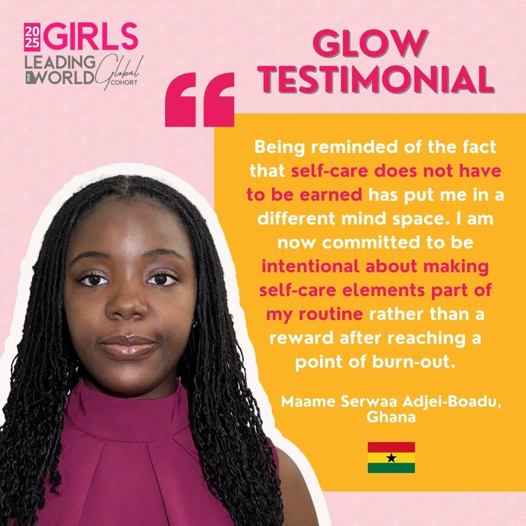 Meet 2025 GLOW Global Cohort member, Maame Serwaa Adjei-Boadu from Ghana as she reflects on our fourth session with Dr. Garia Sanford.

Maame Serwaa Adjei-Boadu is a Ghanaian student at Cornell University, passionate about mentorship, advocacy, and m