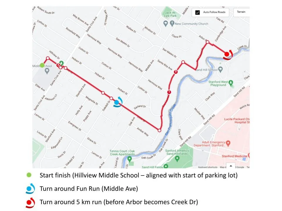 Schoolhouse Rocks Run race course map