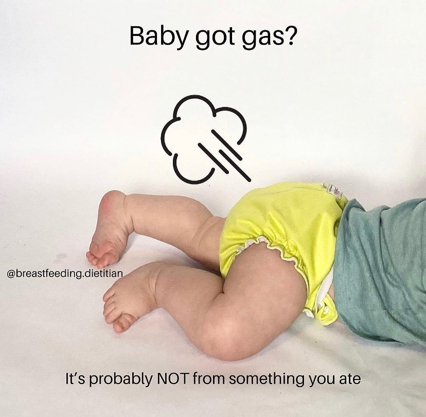Repost by The Breastfeeding Dietician BABY GOT GAS? One of the most common questions I get from moms is wondering if something they are eating is making their baby gassy. The general answer is no - it&rsquo;s likely not your diet. Here&rsquo;s why:
.