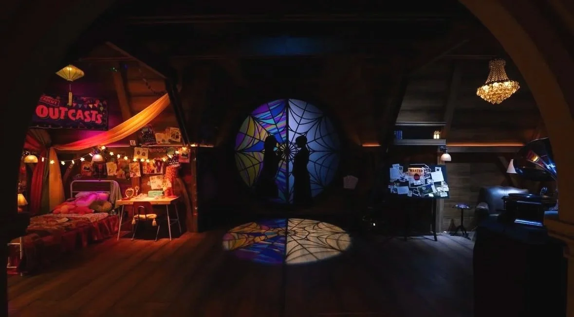 Set Decoration for Netflix House Philadelphia's Wednesday: Eve Of The Outcasts Experience