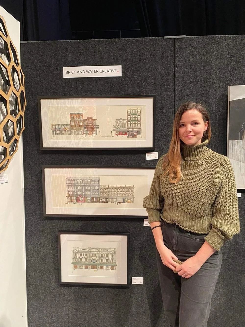 In 2022, I stood here at my very first big art exhibition — the NZ Art Show.
I was pretty terrified, I didn’t feel ready. My work felt raw, my confidence was shaky, and I wondered if anyone would even stop to look.
This photo was taken