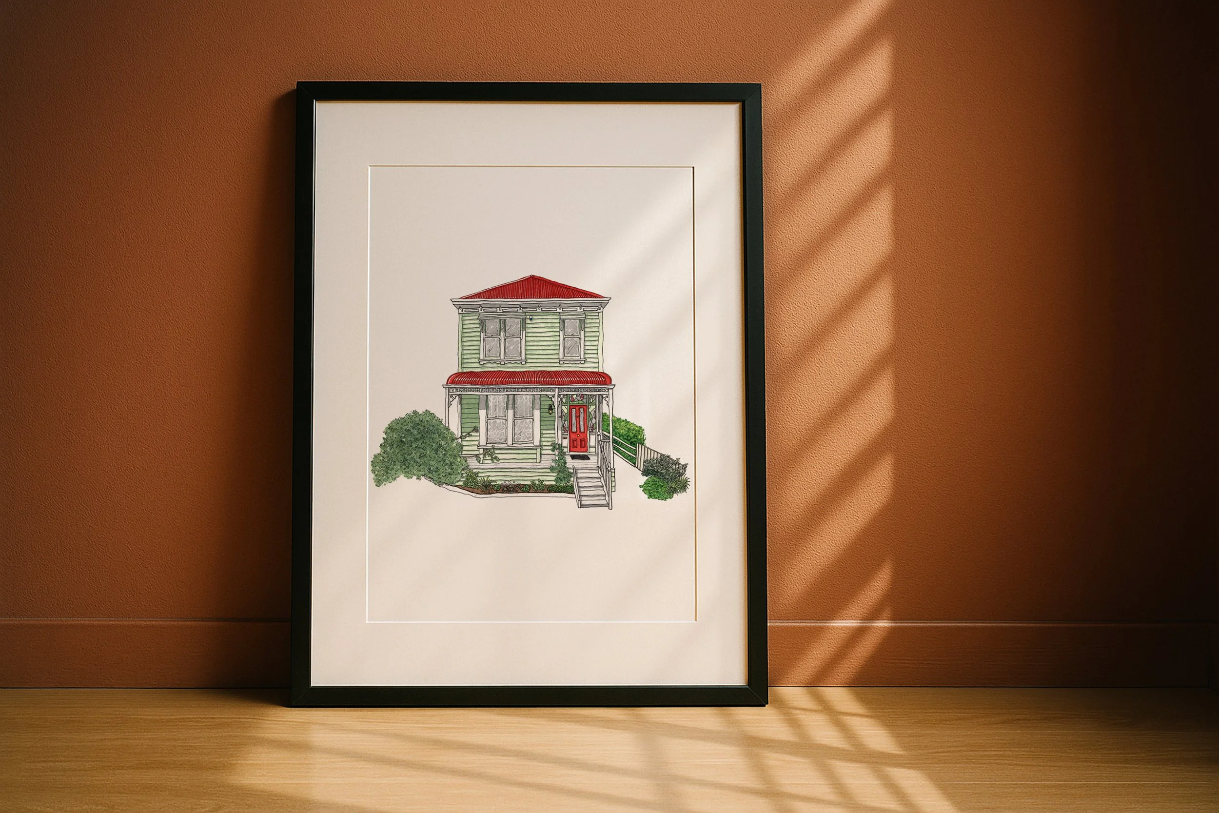 watercolour house portrait