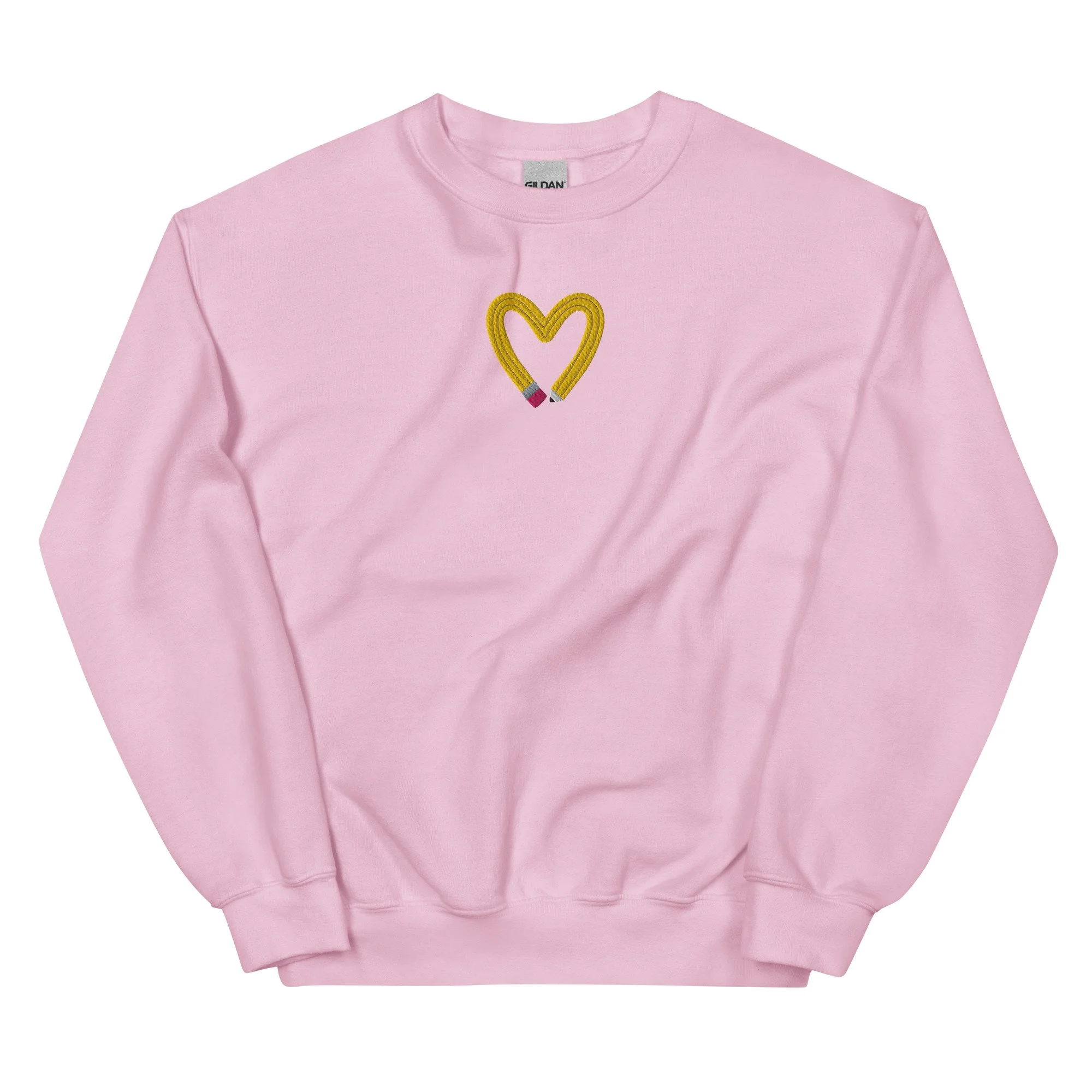 pencil heart! - *embroidered* gildan sweatshirt