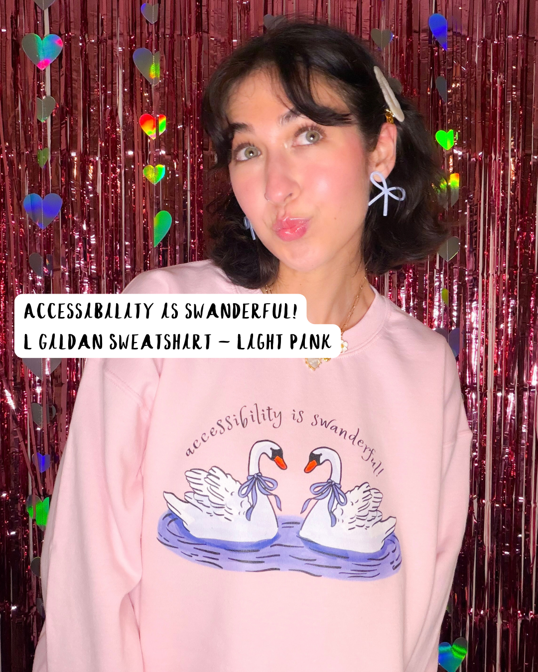 ACCESSIBILITY IS SWANDERFUL (L - GILDAN SWEATSHIRT)