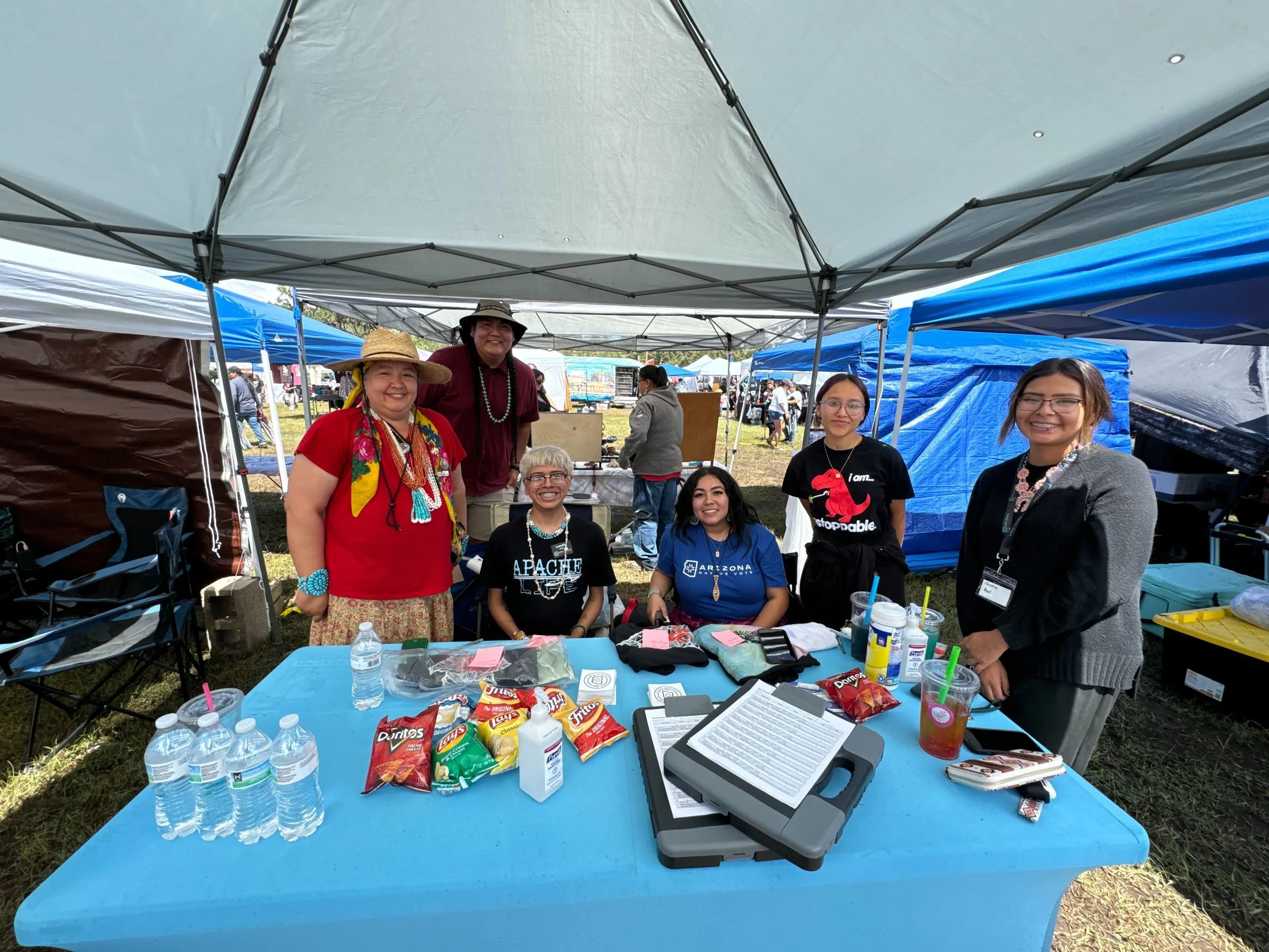 Photo of Arizona Native Vote Fire Keepers at  a local community event.
