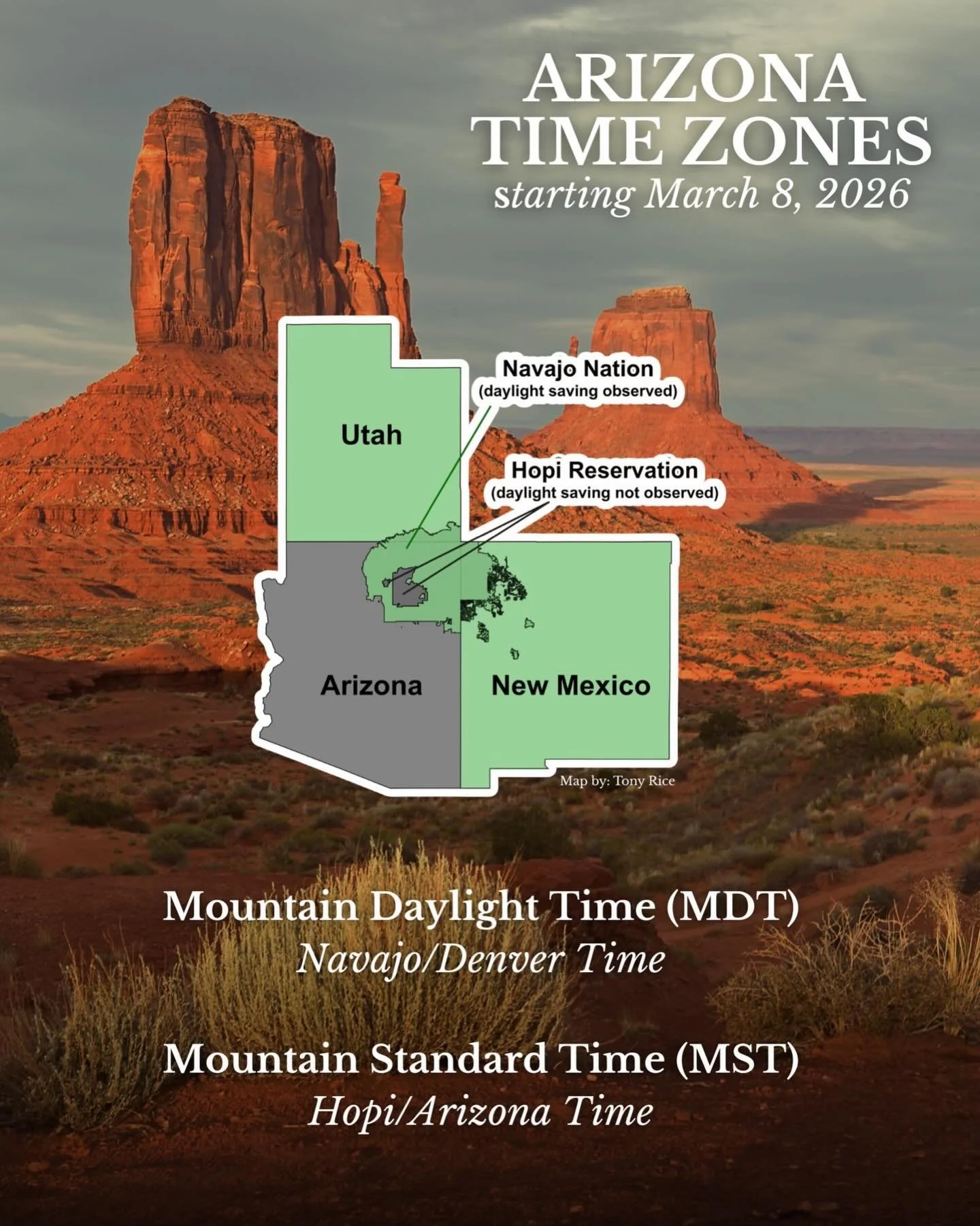 This. 👇🏽
&bull; @tonizhoniani It&rsquo;s about that time of the year again! 😵&zwj;💫 Daylight Saving Time begins March 8, 2026. ☀️
&bull;
For those new to the conversation, starting March 8th the Navajo Nation will spring forward to Mountain Dayli
