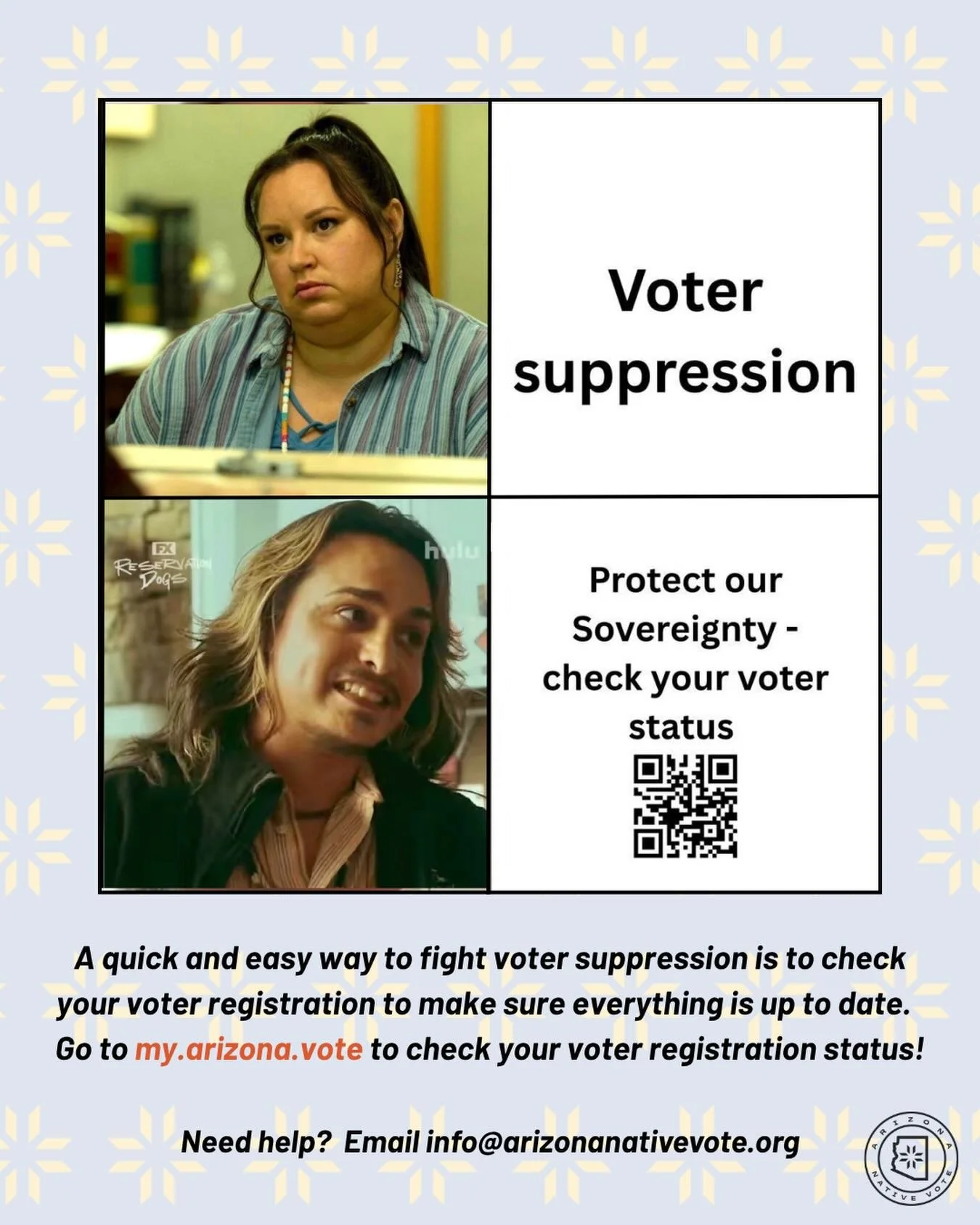Aunties know what&rsquo;s up: 
All versions of the SAVE Act Harm Native Voters
All versions of the SAVE Act Harm Young Voters
All versions of the SAVE Act Harm Elder Voters 
All versions of the SAVE Act Harm Women Voters 
All versions of the SAVE Act