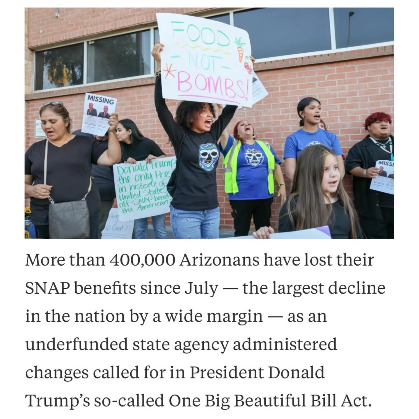 FOOD NOT BOMBS. The hardship Arizona families are experiencing is unacceptable. Especially in tribal and rural communities. It&rsquo;s wrong and infuriating. Families and children are going hungry.

We vote to elect leaders to help our communities no