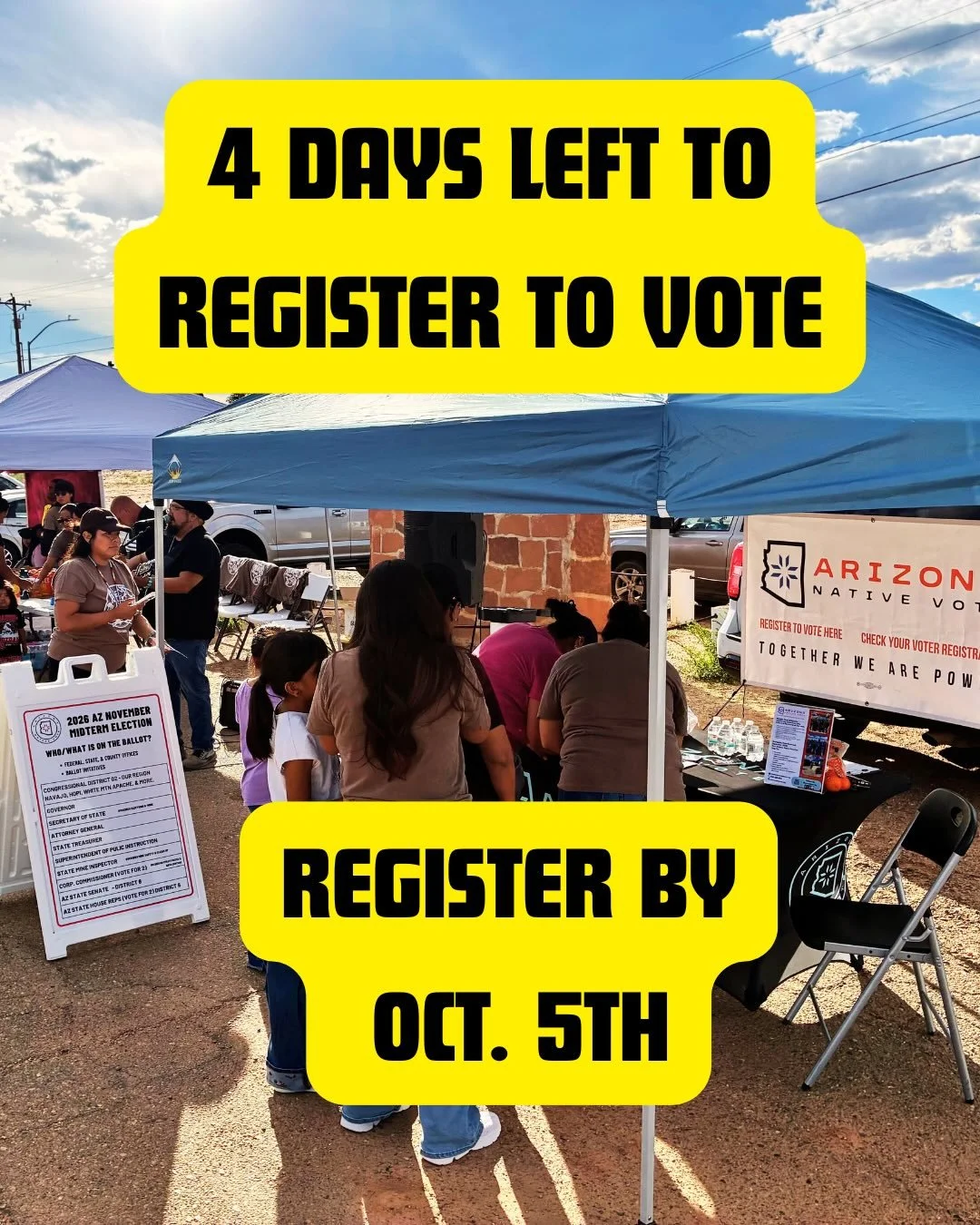 1. Check your voter registration today and check 3️⃣ other family members. Make sure they are good in the system. Go to my.arizona.vote 

2. If it says inactive or has other notes, make sure you register today and get that paperwork updated. 

Notes:
