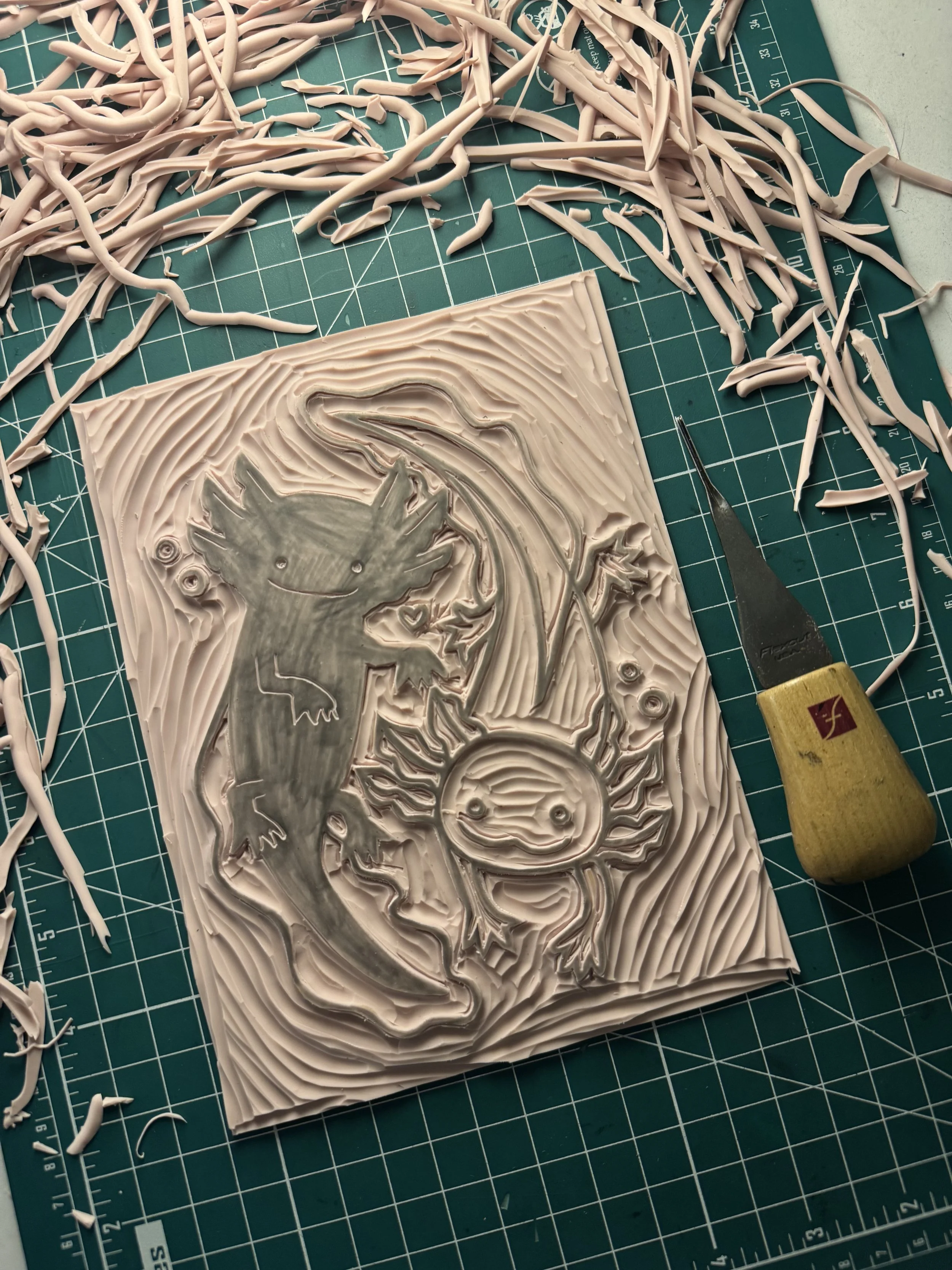 axolotl art, axolotl yin yang, axolotl tattoo, ajolote art, axolotl block print, axolotl block print carving