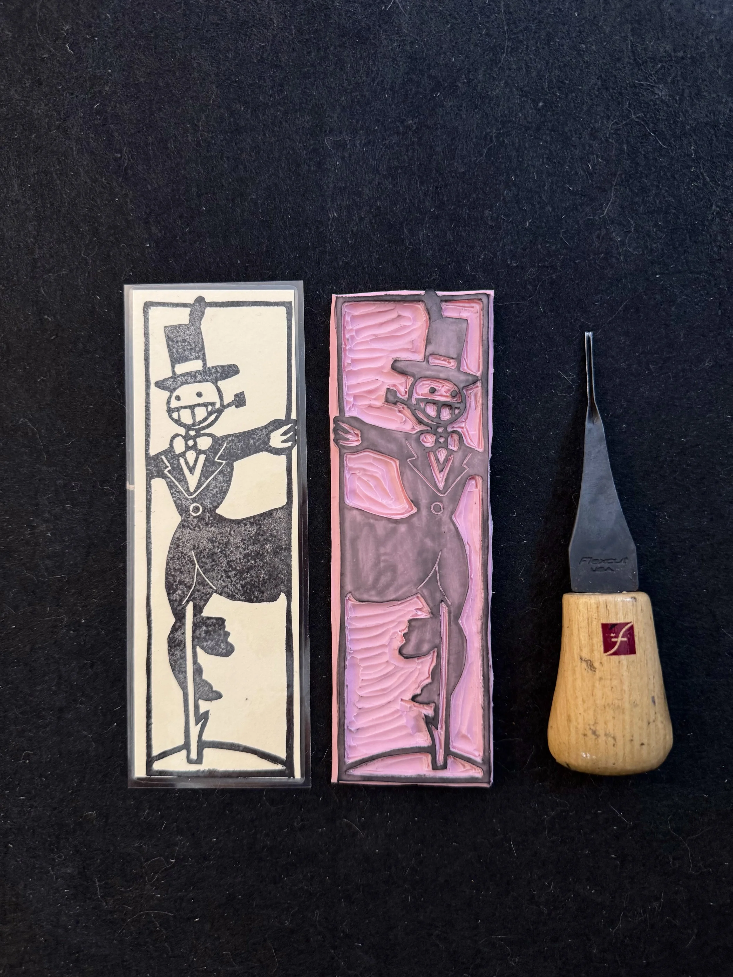 turnip head bookmark, howl's moving castle bookmark, studio ghibli bookmark, howl's moving castle block print