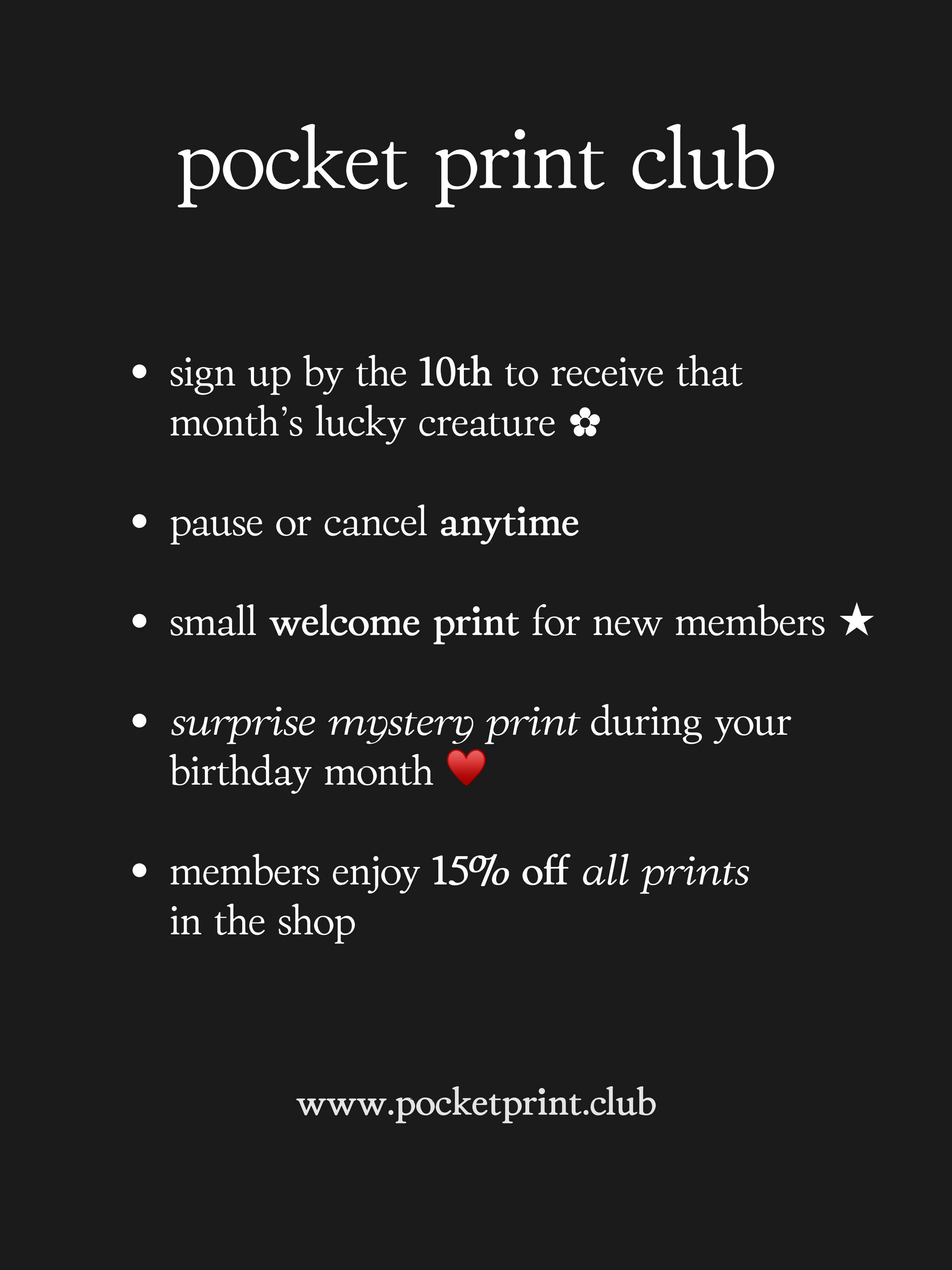 monthly art mail club, block printing, hand carved linocut print, pocket print club, original fine art subscription