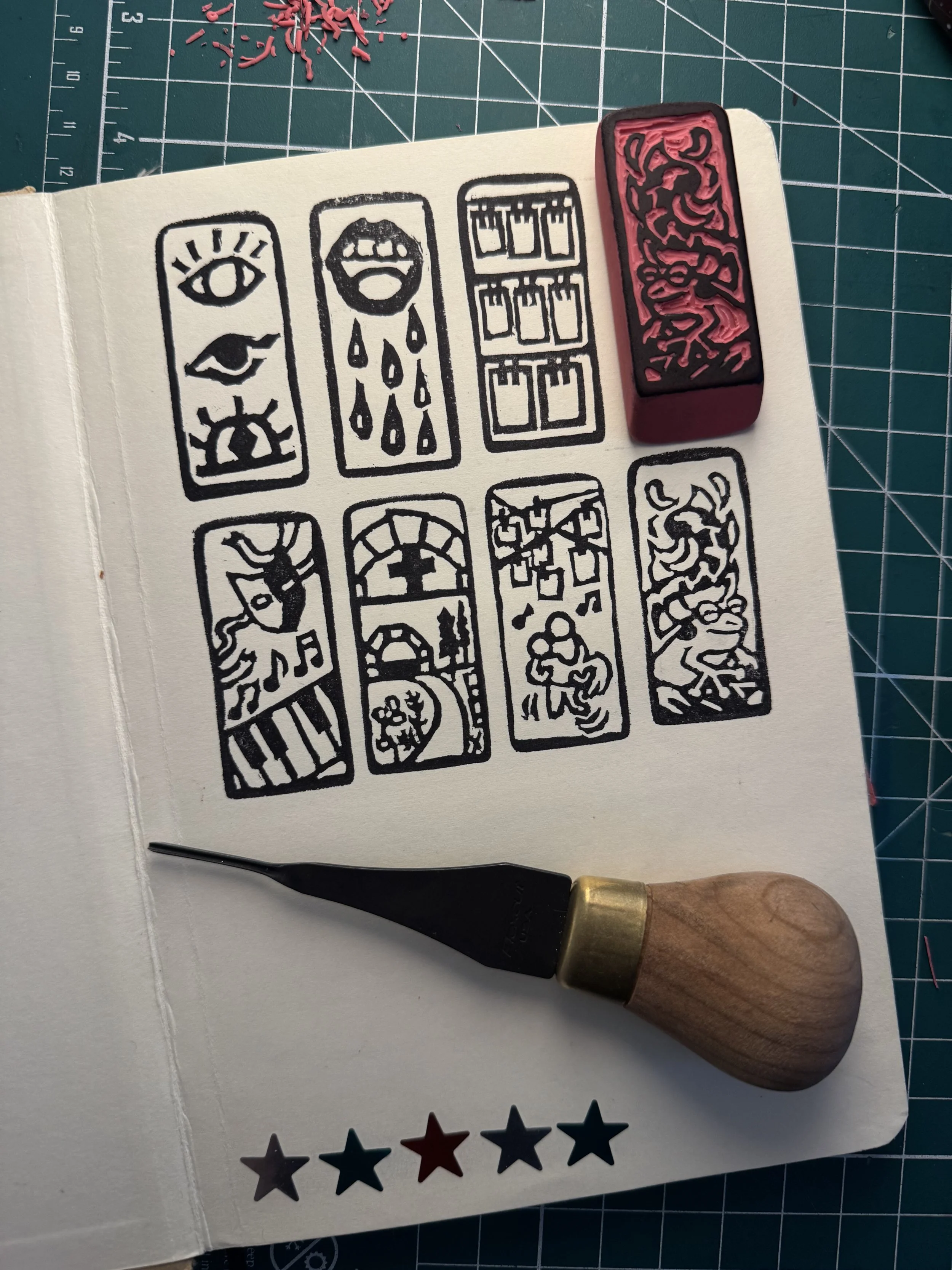 tears-in-rain-eraser-stamps-block-prints-helen-zhang.jpg