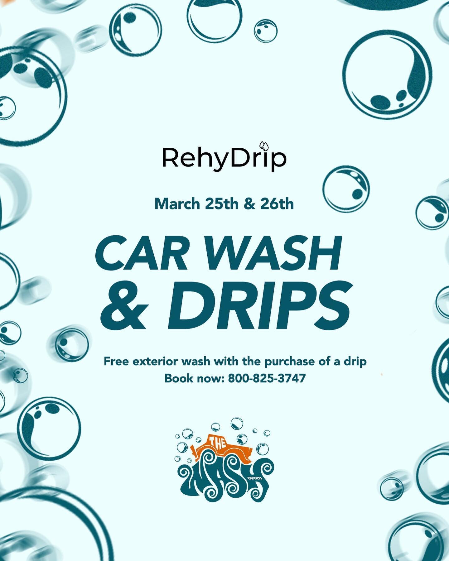 We are excited to announce an Exclusive Event! 🎉March 25th &amp; March 26th 12-6pm at The Wash 2390 McDonald Ave. Brooklyn, NY. Get a free exterior wash with your purchase of an iv drip💧Exclusive event price: $248/ iv vitamin drip. Call to book 800