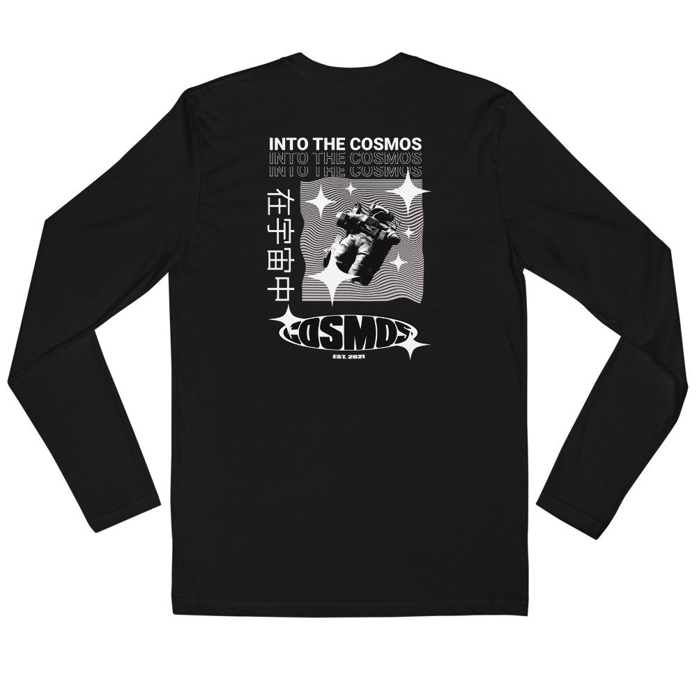 Cosmos Black Graphic Long Sleeve Shirt — Cosmos Streetwear