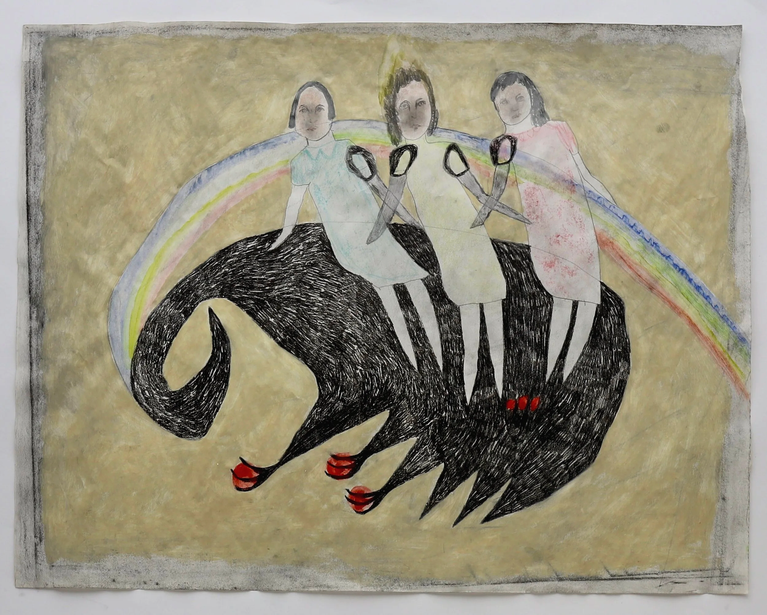 I Mean Friendship!, 2024

- Watercolour, housepaint, charcoal, graphite on paper

- 23 x 30 in. (58.42 x 76.2 cm.)