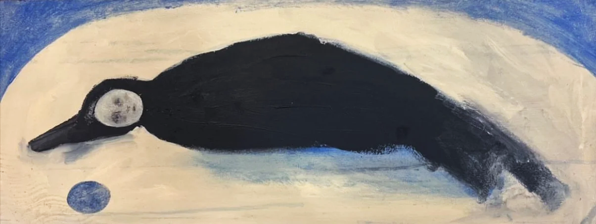 Moon Rise Moon Fall, 2024 

- Acrylic on wood

- 6.5 x 16.5 in. (16.51 x 41.91 cm.) 