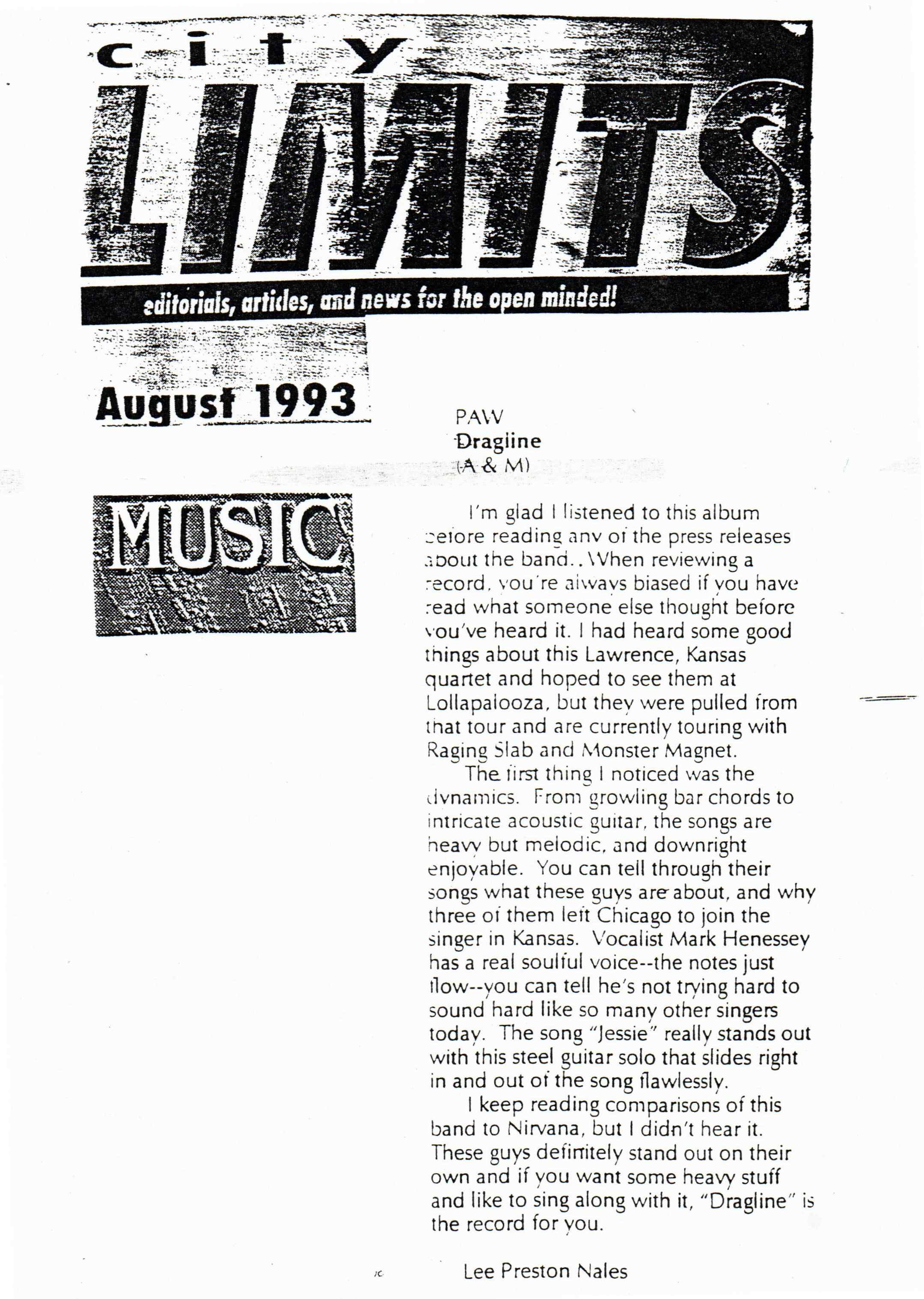 'The First Thing I Noticed Was the Dynamics' –&nbsp;Dragline Review from City Limits