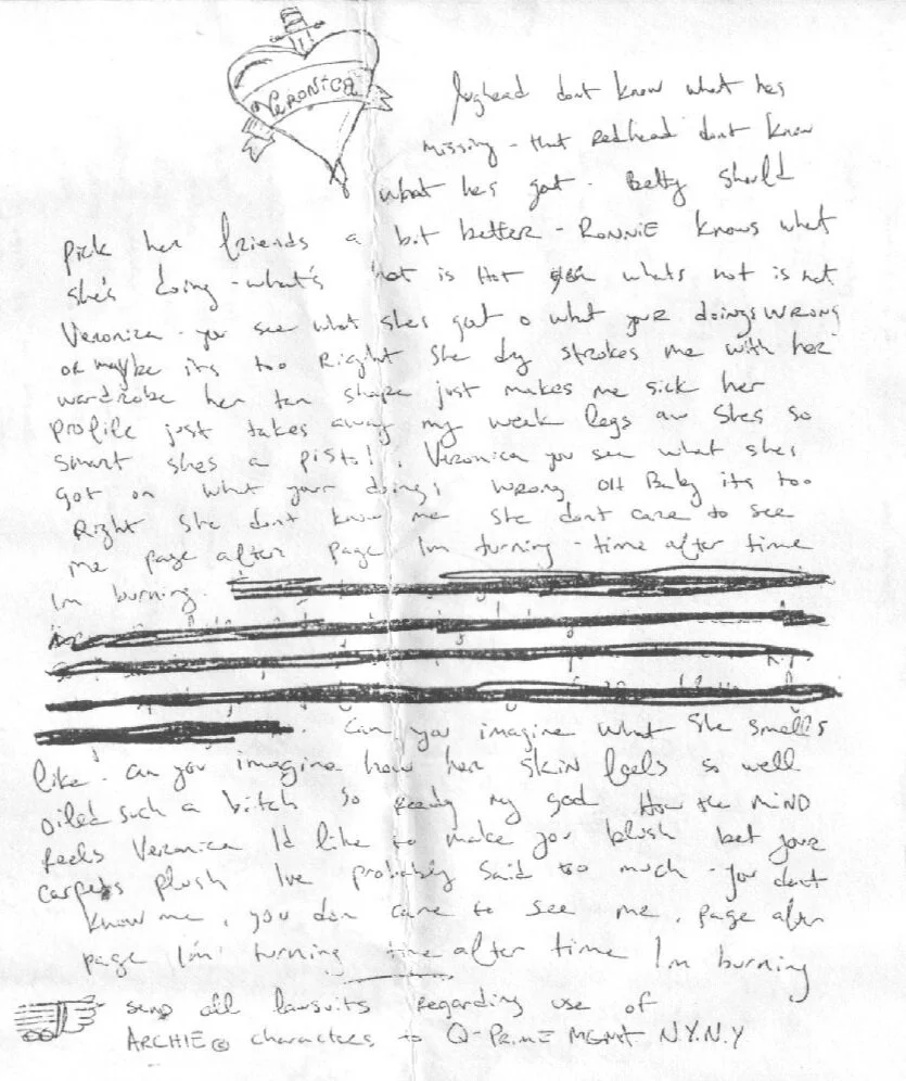 Handwritten Lyrics: Veronica