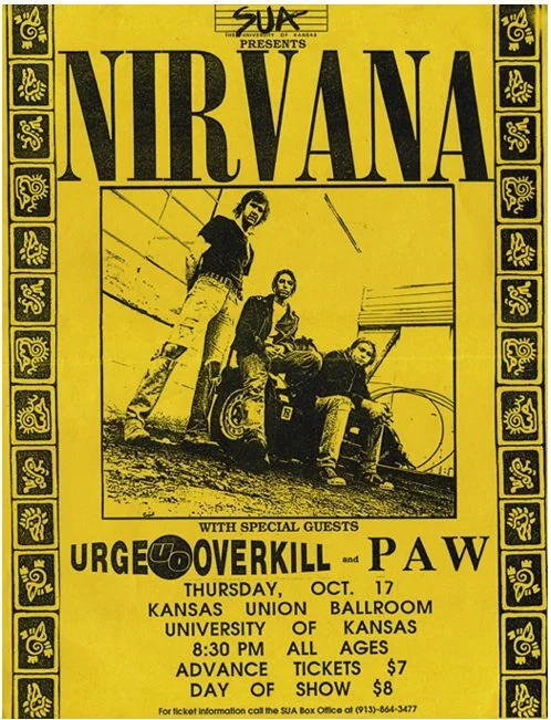 Concert Poster and Ticket Stub: Paw Opens for Nirvana, Oct. 1991