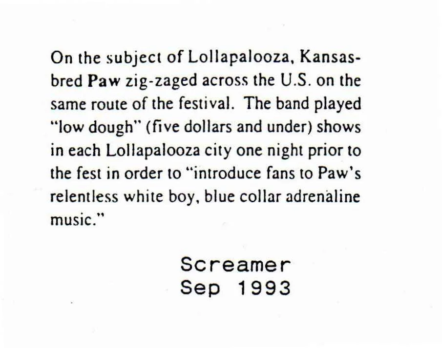 1993 Lollapalooza Prep Shows