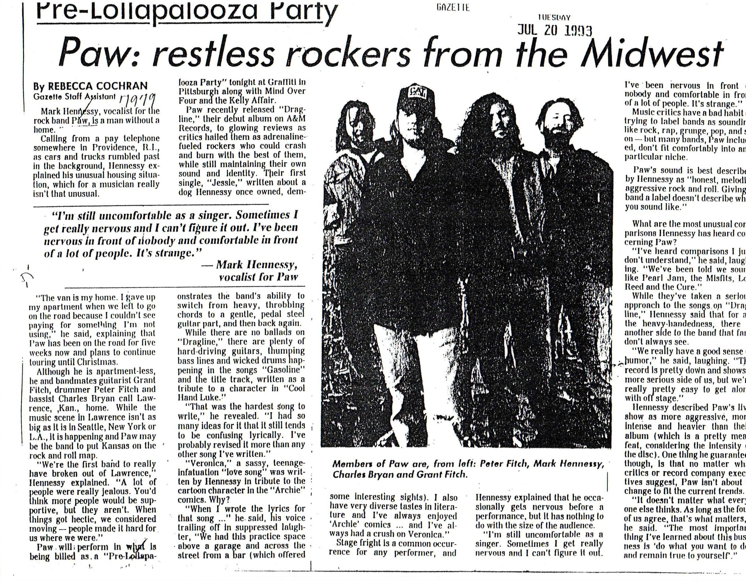 Restless Rockers With Stage Fright (Indiana Gazette)