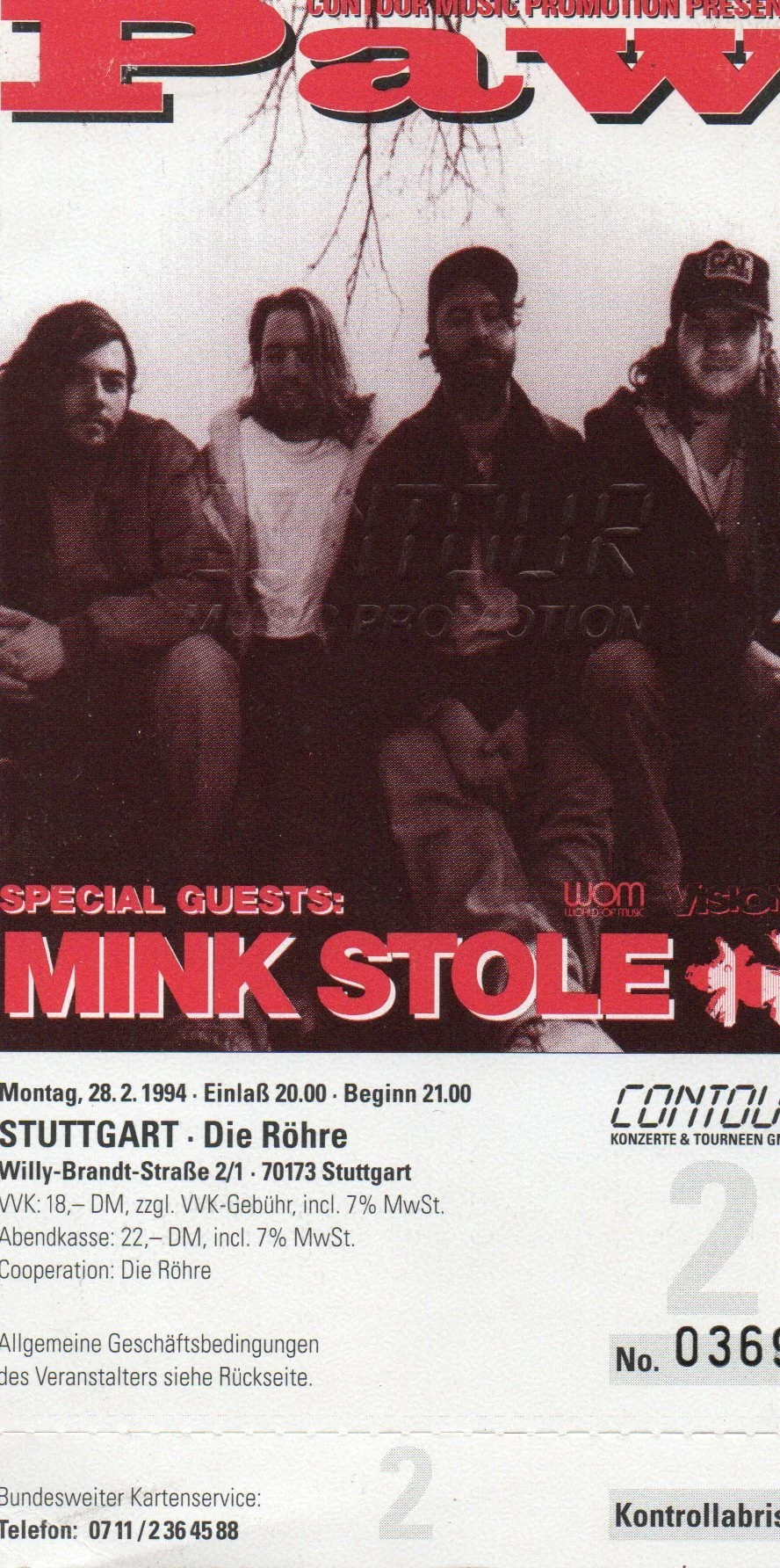 Paw Ticket –&nbsp;Germany, 1994