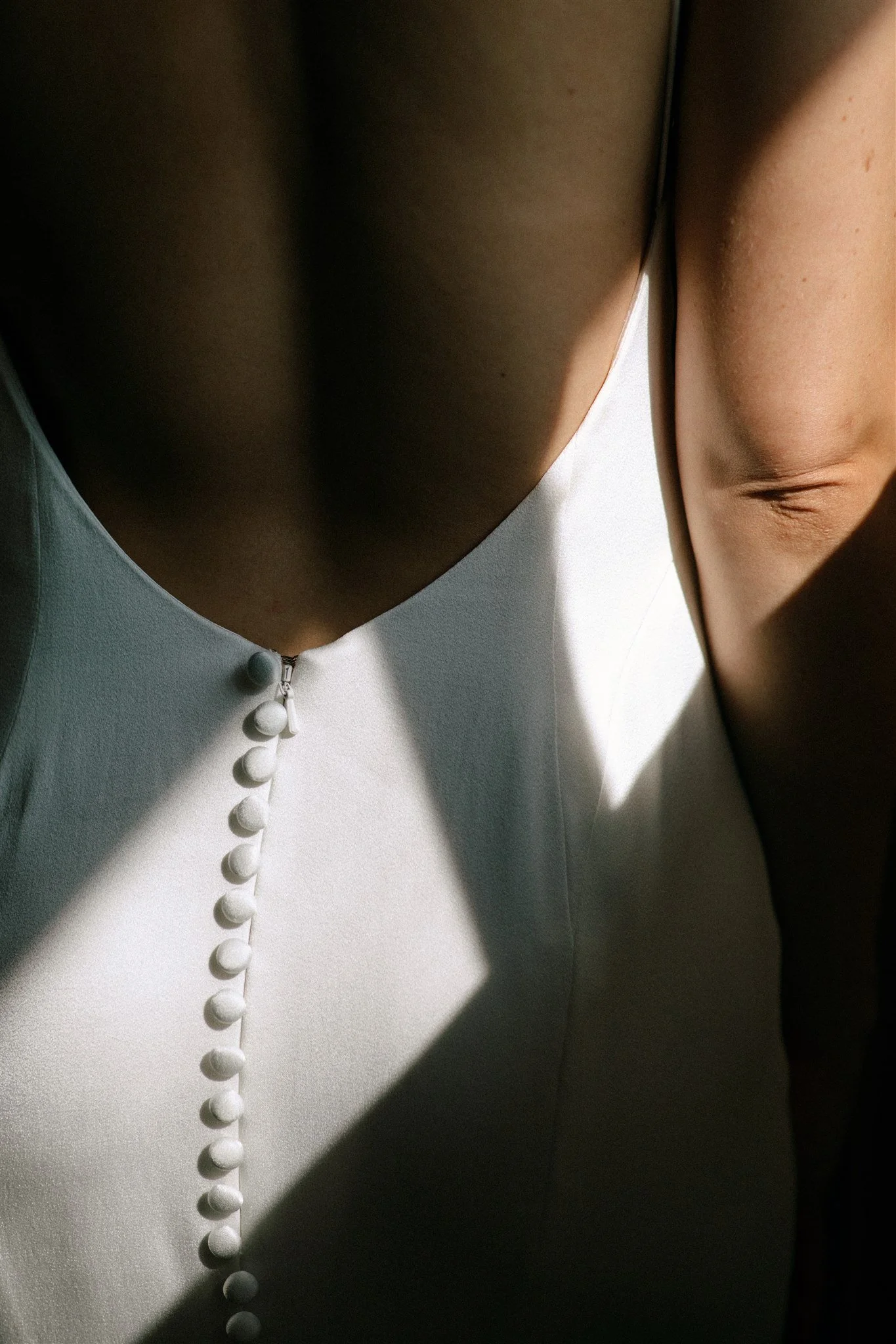 Detail of bride wearing a Bisou Bridal wedding dress at Northridge Inn